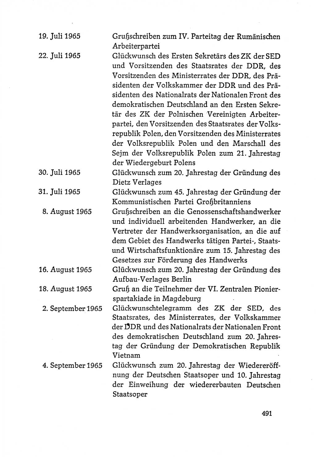 Dokumente der Sozialistischen Einheitspartei Deutschlands (SED) [Deutsche Demokratische Republik (DDR)] 1964-1965, Seite 491 (Dok. SED DDR 1964-1965, S. 491)