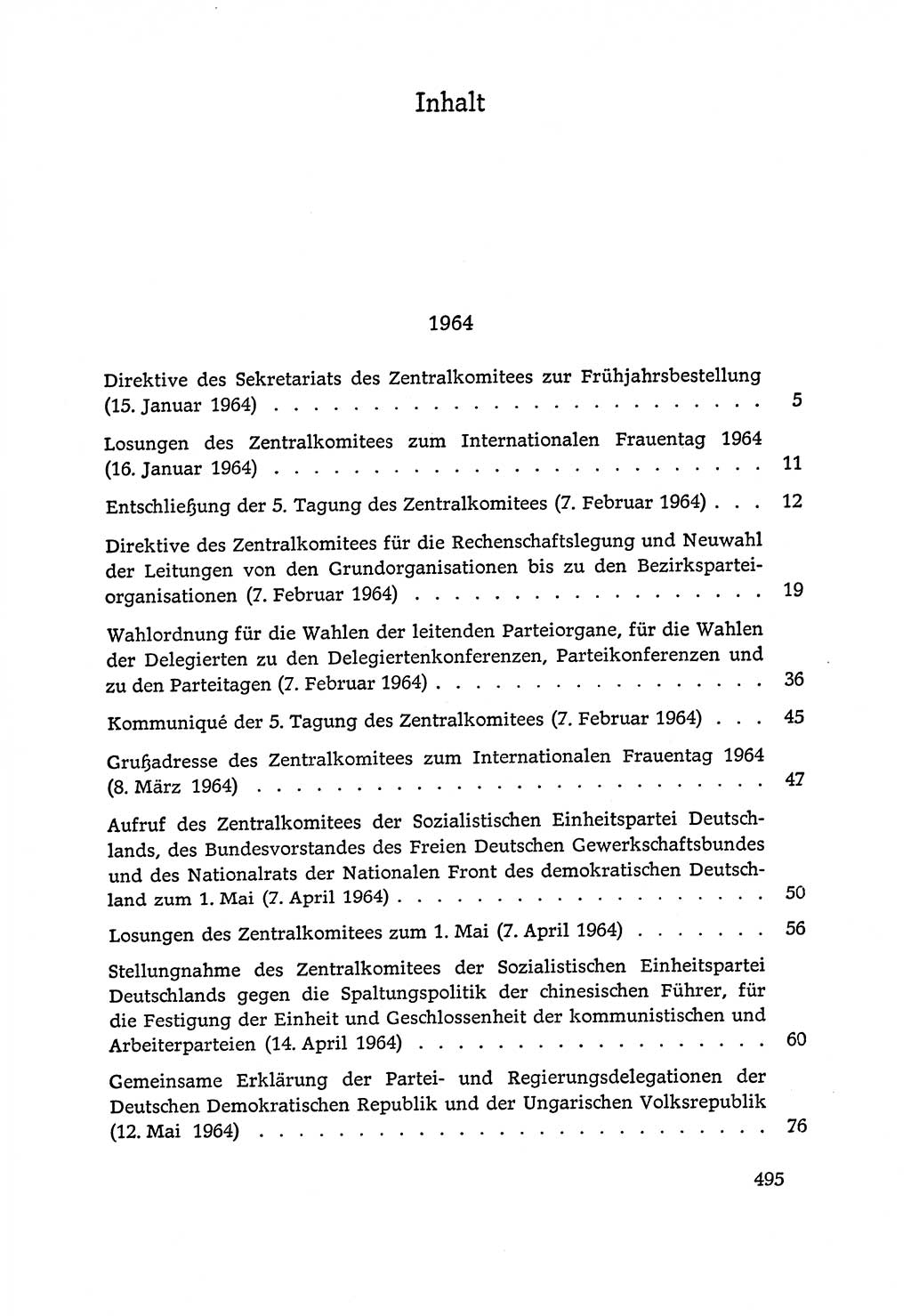 Dokumente der Sozialistischen Einheitspartei Deutschlands (SED) [Deutsche Demokratische Republik (DDR)] 1964-1965, Seite 495 (Dok. SED DDR 1964-1965, S. 495)