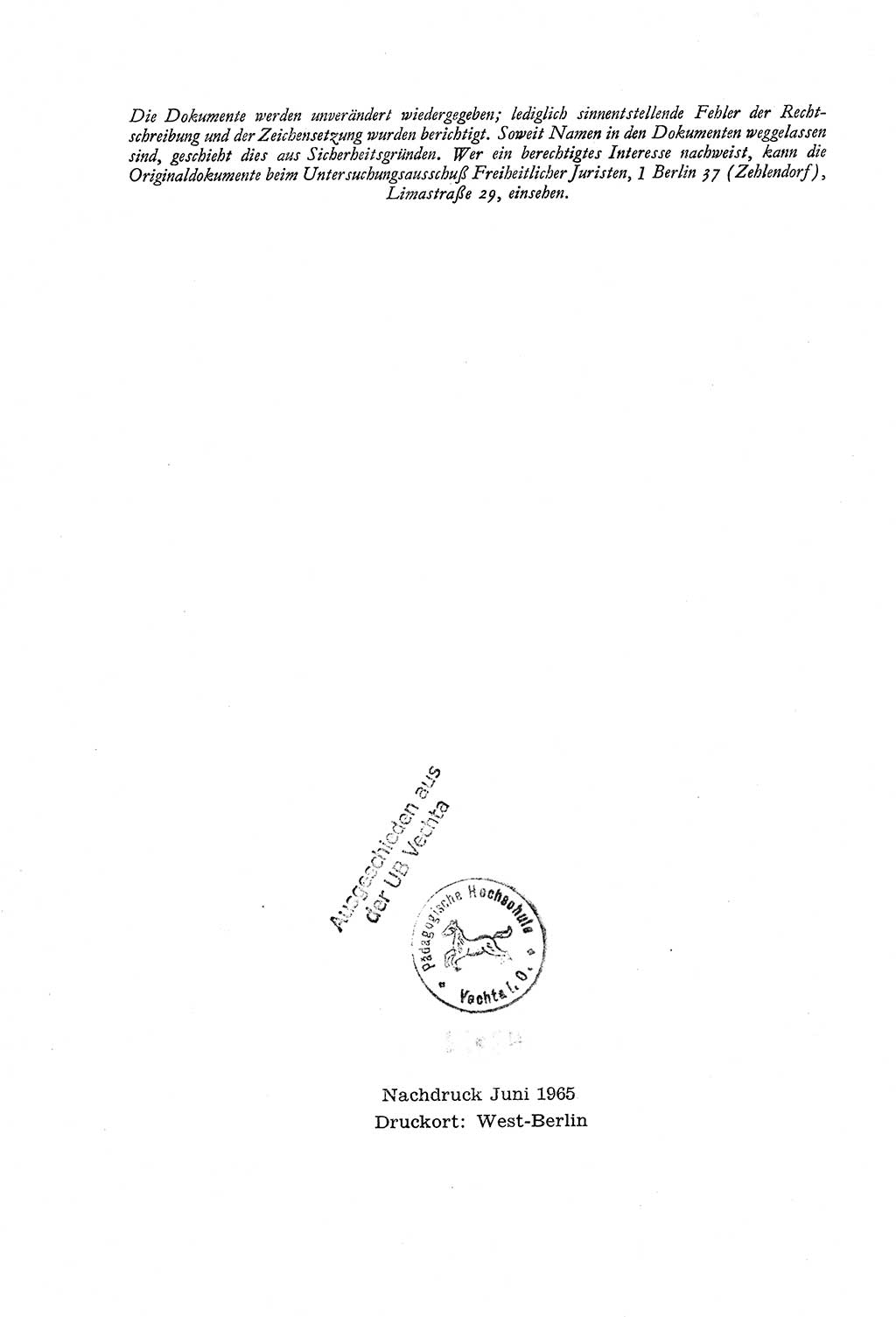 Dokumente des Unrechts, das SED-Regime [Deutsche Demokratische Republik (DDR)] in der Praxis, Bundesministerium für gesamtdeutsche Fragen (BMG) [Bundesrepublik Deutschland (BRD)] 1964, Seite 2 (Dok. UnR. SED-Reg. DDR BMG BRD 1964, S. 2)