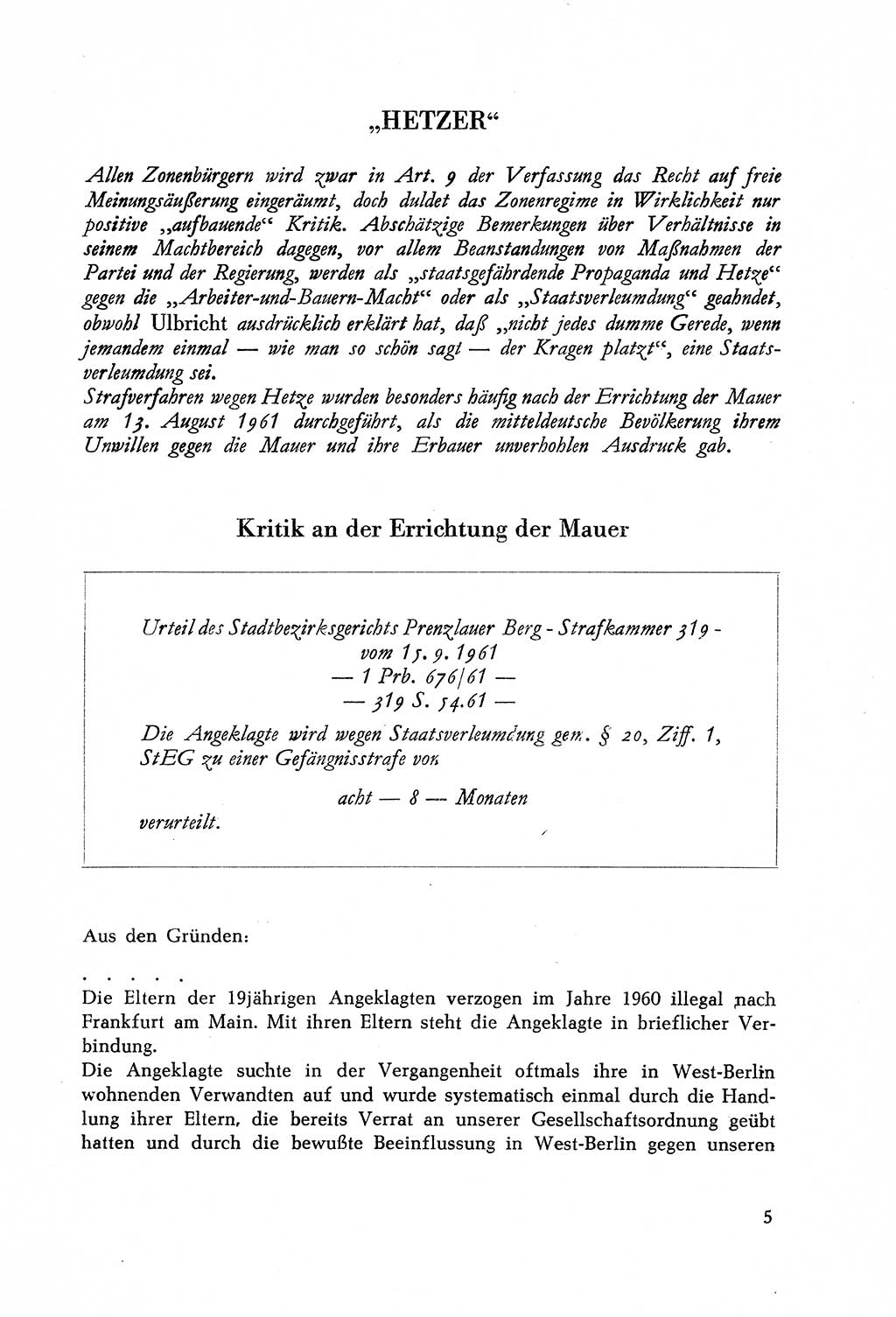 Dokumente des Unrechts, das SED-Regime [Deutsche Demokratische Republik (DDR)] in der Praxis, Bundesministerium für gesamtdeutsche Fragen (BMG) [Bundesrepublik Deutschland (BRD)] 1964, Seite 5 (Dok. UnR. SED-Reg. DDR BMG BRD 1964, S. 5)