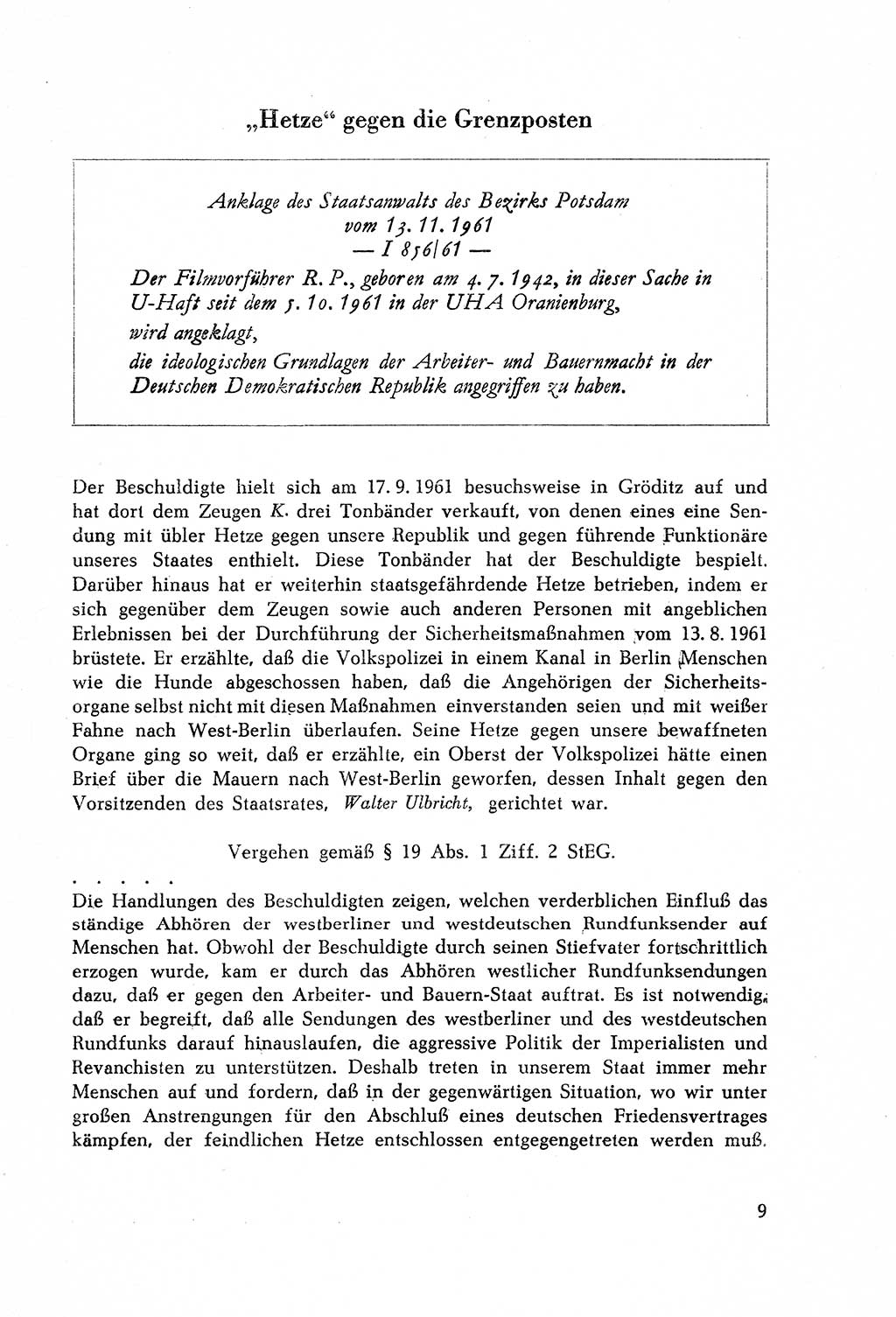 Dokumente des Unrechts, das SED-Regime [Deutsche Demokratische Republik (DDR)] in der Praxis, Bundesministerium für gesamtdeutsche Fragen (BMG) [Bundesrepublik Deutschland (BRD)] 1964, Seite 9 (Dok. UnR. SED-Reg. DDR BMG BRD 1964, S. 9)