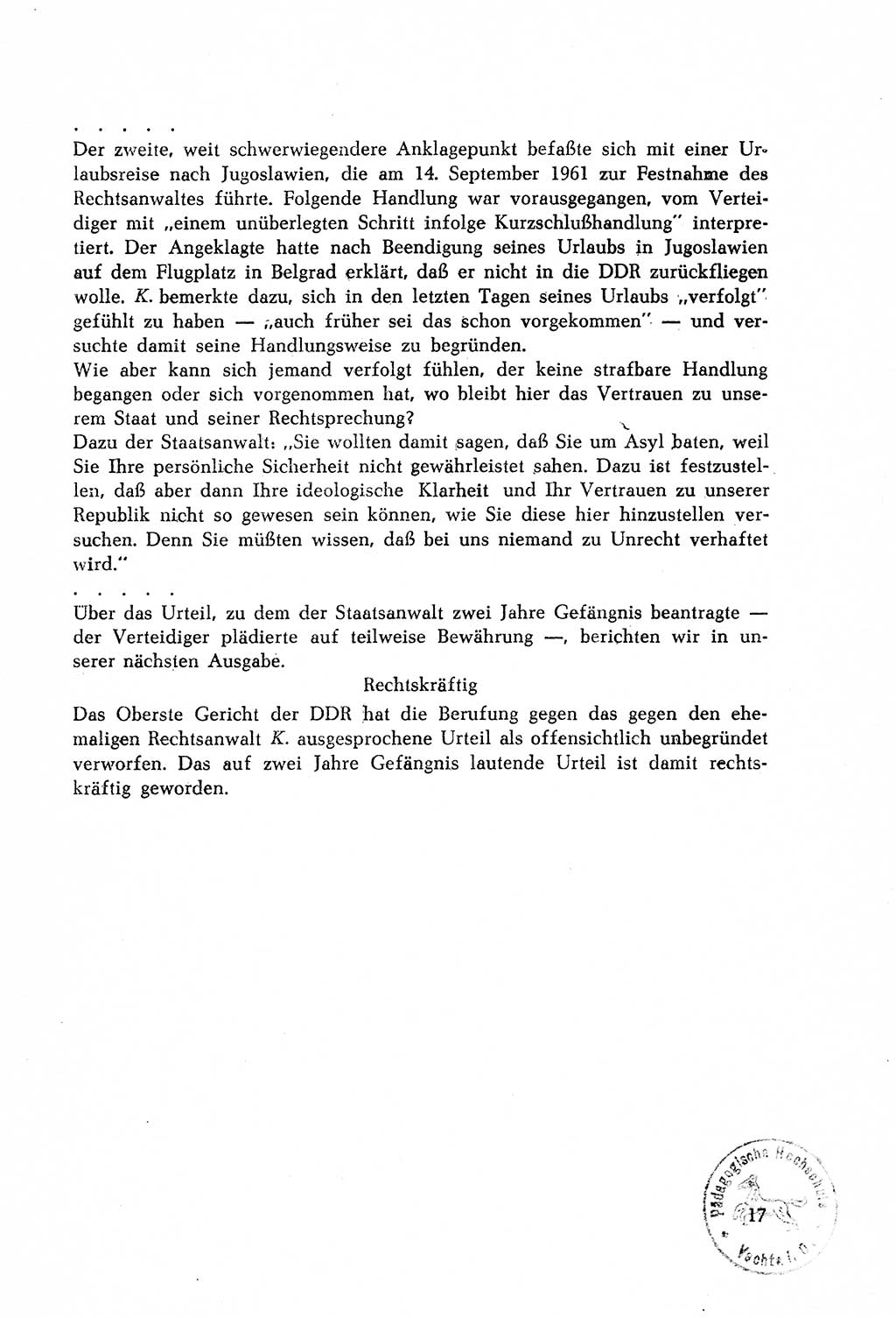 Dokumente des Unrechts, das SED-Regime [Deutsche Demokratische Republik (DDR)] in der Praxis, Bundesministerium für gesamtdeutsche Fragen (BMG) [Bundesrepublik Deutschland (BRD)] 1964, Seite 17 (Dok. UnR. SED-Reg. DDR BMG BRD 1964, S. 17)