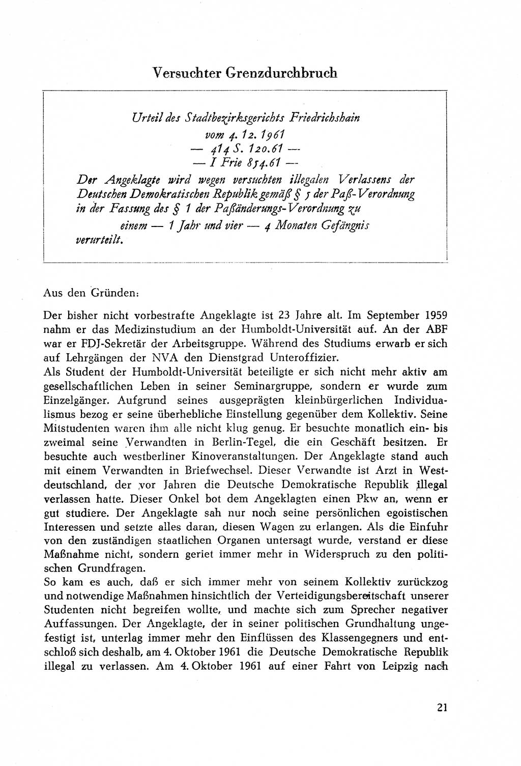 Dokumente des Unrechts, das SED-Regime [Deutsche Demokratische Republik (DDR)] in der Praxis, Bundesministerium für gesamtdeutsche Fragen (BMG) [Bundesrepublik Deutschland (BRD)] 1964, Seite 21 (Dok. UnR. SED-Reg. DDR BMG BRD 1964, S. 21)
