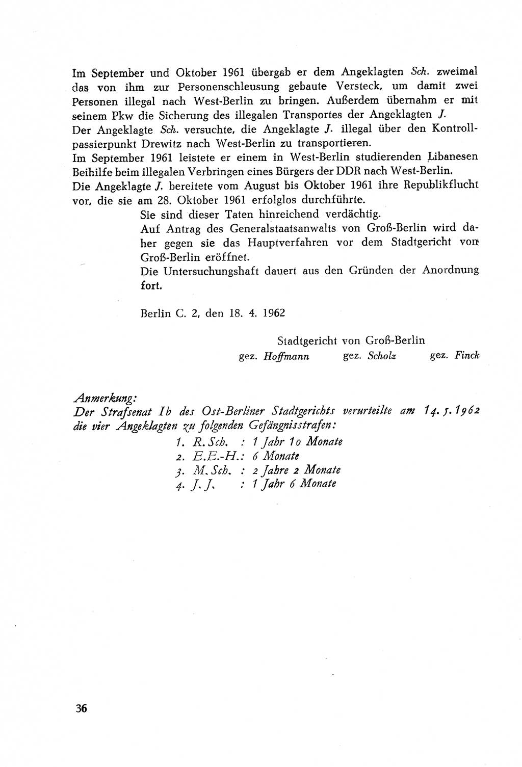 Dokumente des Unrechts, das SED-Regime [Deutsche Demokratische Republik (DDR)] in der Praxis, Bundesministerium für gesamtdeutsche Fragen (BMG) [Bundesrepublik Deutschland (BRD)] 1964, Seite 36 (Dok. UnR. SED-Reg. DDR BMG BRD 1964, S. 36)