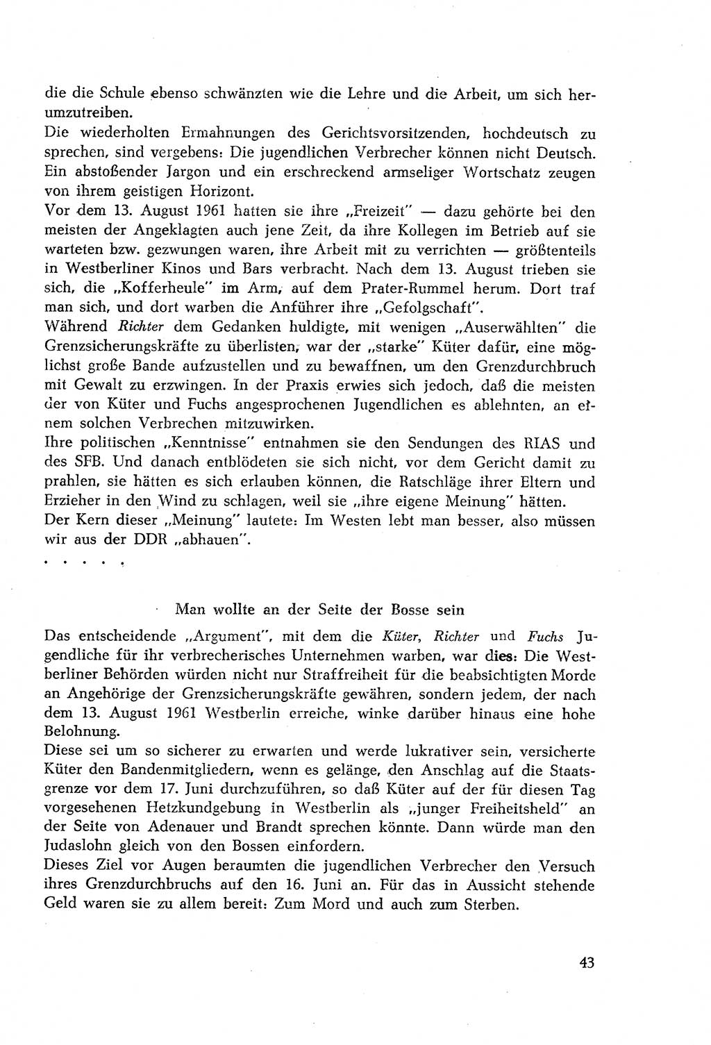 Dokumente des Unrechts, das SED-Regime [Deutsche Demokratische Republik (DDR)] in der Praxis, Bundesministerium für gesamtdeutsche Fragen (BMG) [Bundesrepublik Deutschland (BRD)] 1964, Seite 43 (Dok. UnR. SED-Reg. DDR BMG BRD 1964, S. 43)