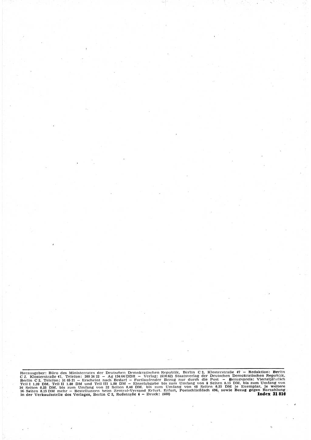 Gesetzblatt (GBl.) der Deutschen Demokratischen Republik (DDR) Teil Ⅰ 1964, Seite 2 (GBl. DDR Ⅰ 1964, S. 2)