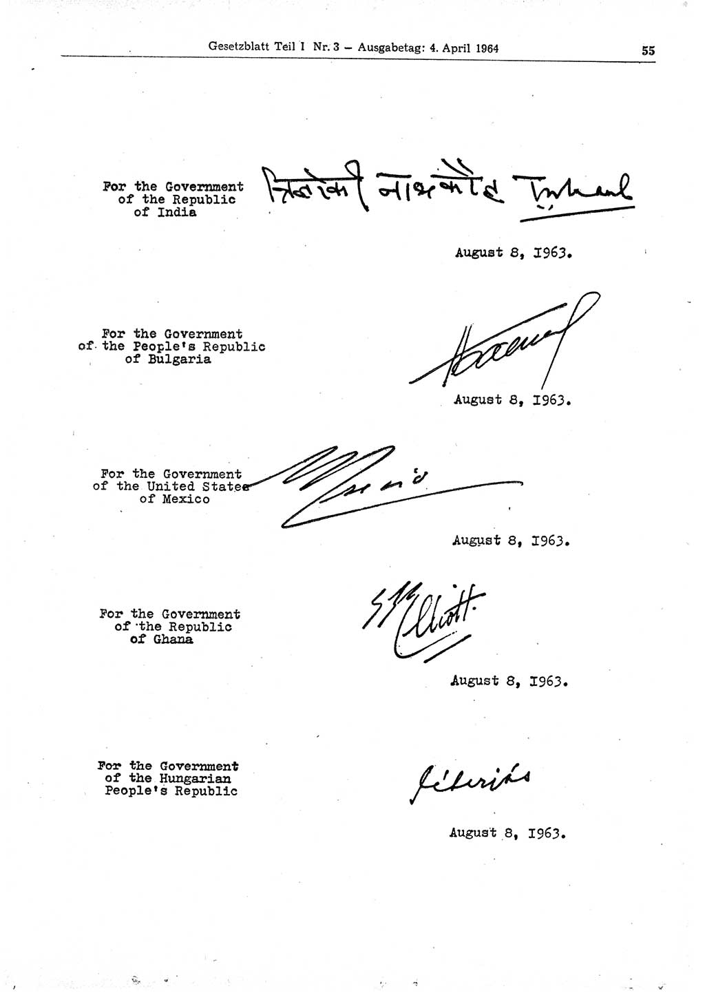 Gesetzblatt (GBl.) der Deutschen Demokratischen Republik (DDR) Teil Ⅰ 1964, Seite 55 (GBl. DDR Ⅰ 1964, S. 55)