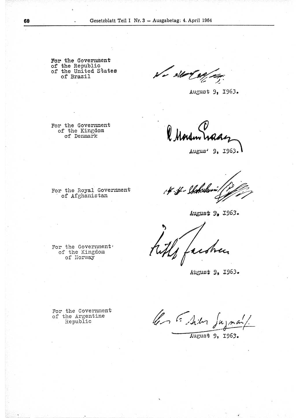 Gesetzblatt (GBl.) der Deutschen Demokratischen Republik (DDR) Teil Ⅰ 1964, Seite 60 (GBl. DDR Ⅰ 1964, S. 60)