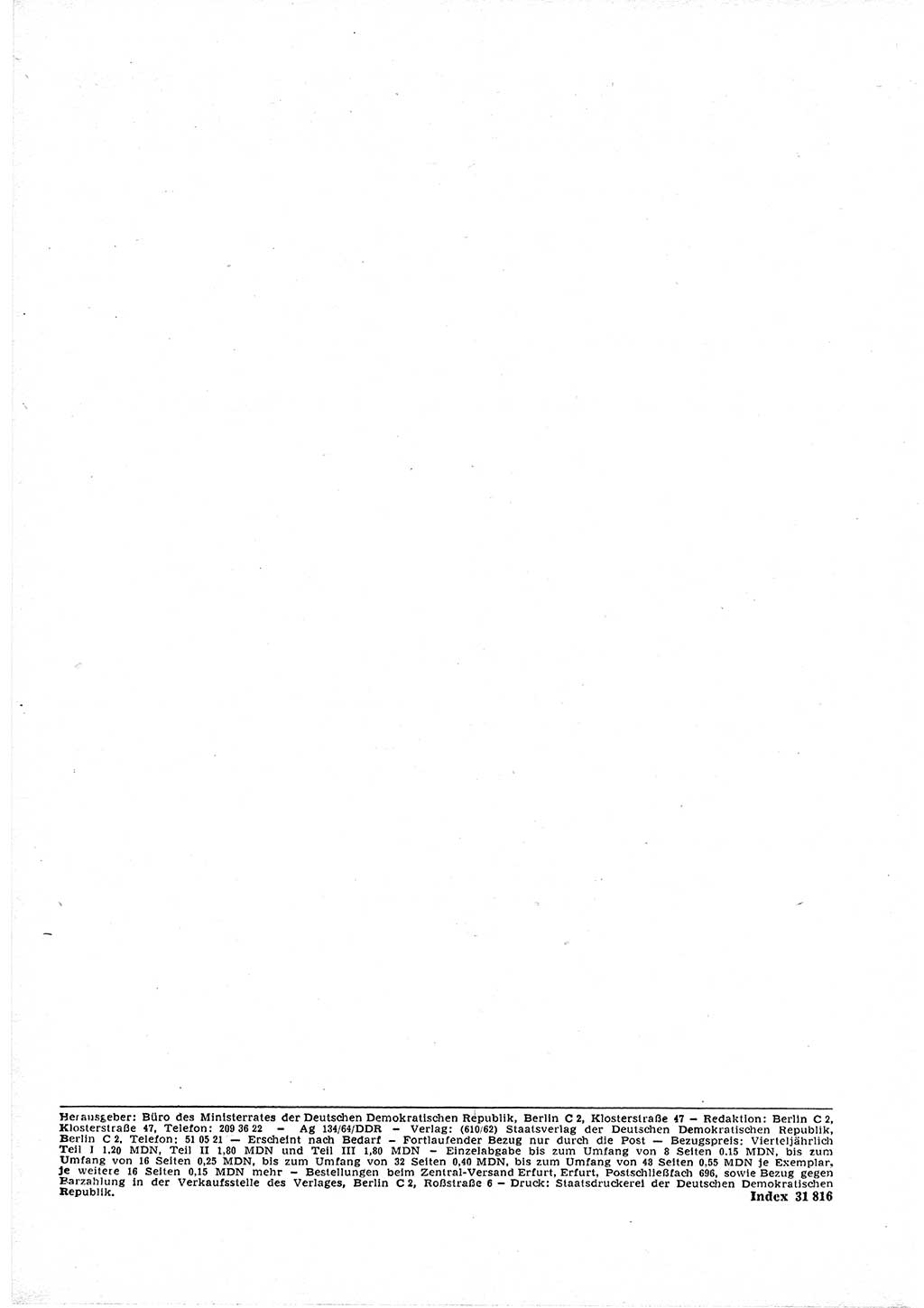 Gesetzblatt (GBl.) der Deutschen Demokratischen Republik (DDR) Teil Ⅰ 1964, Seite 138 (GBl. DDR Ⅰ 1964, S. 138)
