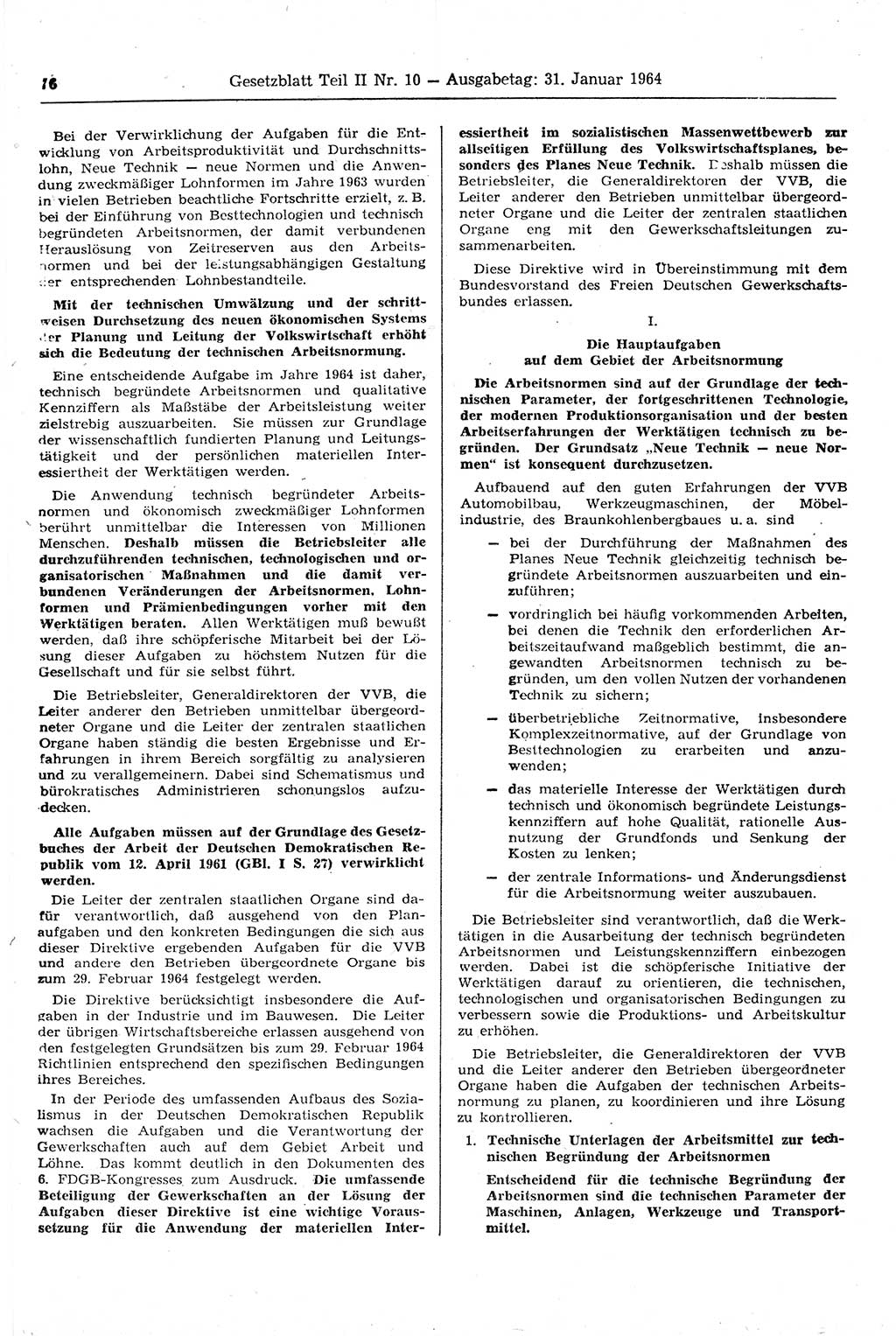Gesetzblatt (GBl.) der Deutschen Demokratischen Republik (DDR) Teil ⅠⅠ 1964, Seite 76 (GBl. DDR ⅠⅠ 1964, S. 76)