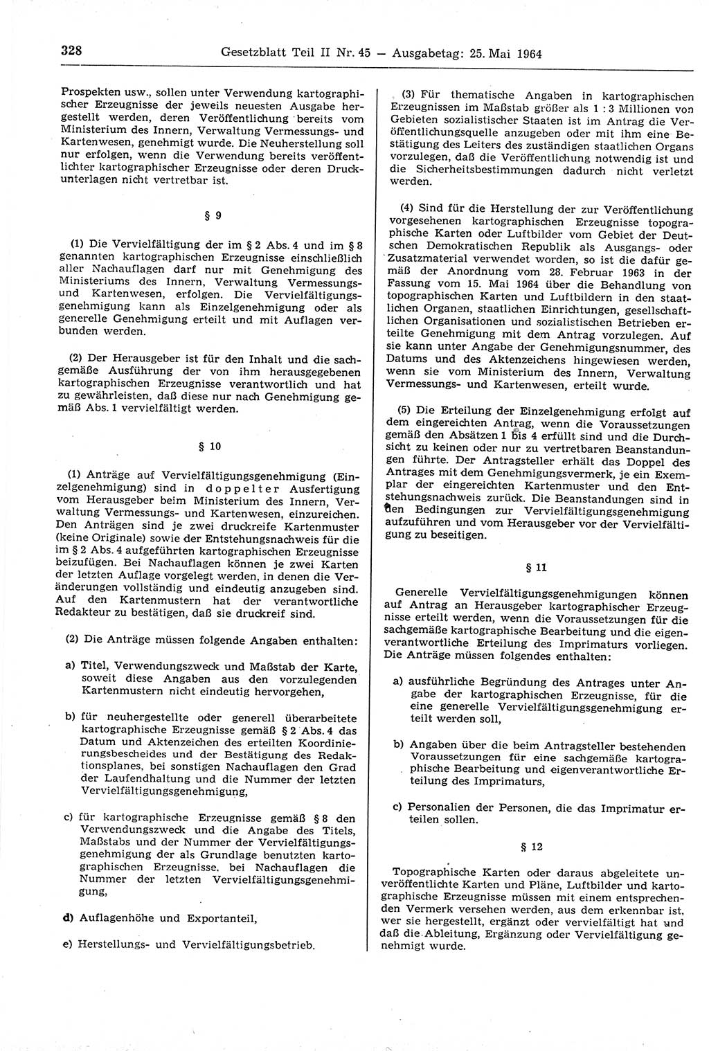 Gesetzblatt (GBl.) der Deutschen Demokratischen Republik (DDR) Teil ⅠⅠ 1964, Seite 328 (GBl. DDR ⅠⅠ 1964, S. 328)