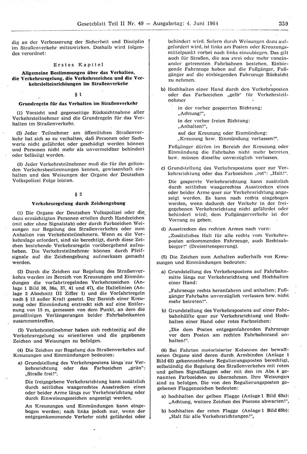 Gesetzblatt (GBl.) der Deutschen Demokratischen Republik (DDR) Teil ⅠⅠ 1964, Seite 359 (GBl. DDR ⅠⅠ 1964, S. 359)