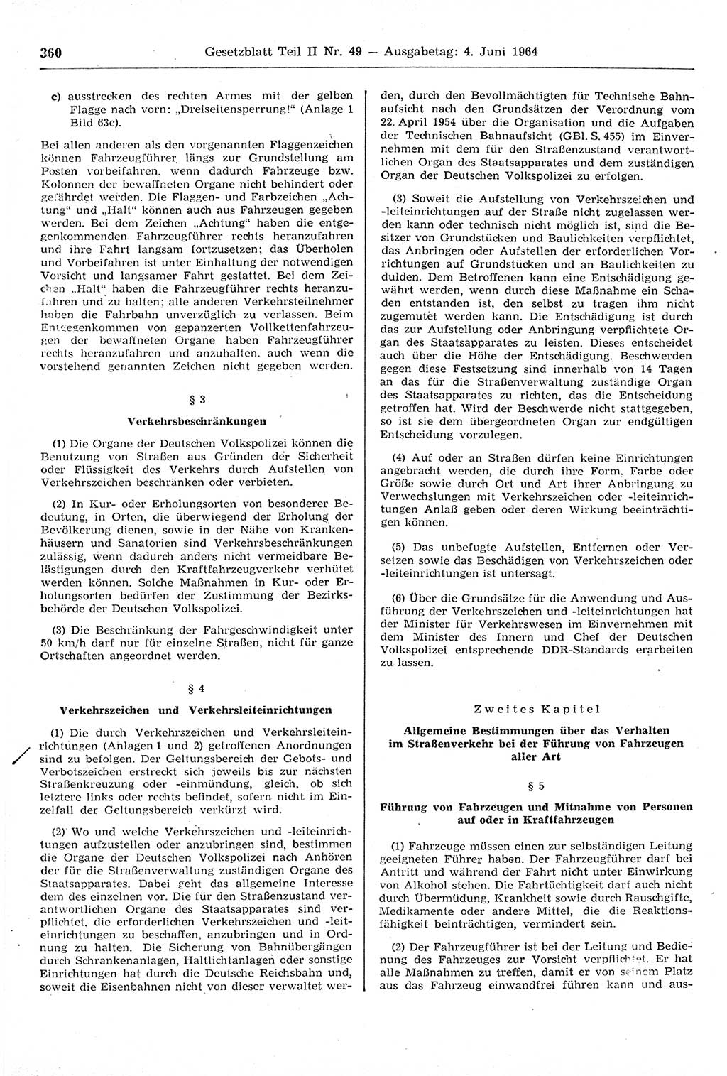 Gesetzblatt (GBl.) der Deutschen Demokratischen Republik (DDR) Teil ⅠⅠ 1964, Seite 360 (GBl. DDR ⅠⅠ 1964, S. 360)