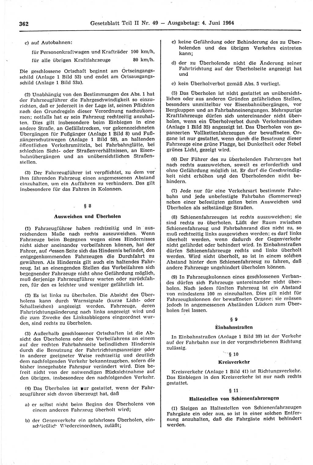 Gesetzblatt (GBl.) der Deutschen Demokratischen Republik (DDR) Teil ⅠⅠ 1964, Seite 362 (GBl. DDR ⅠⅠ 1964, S. 362)