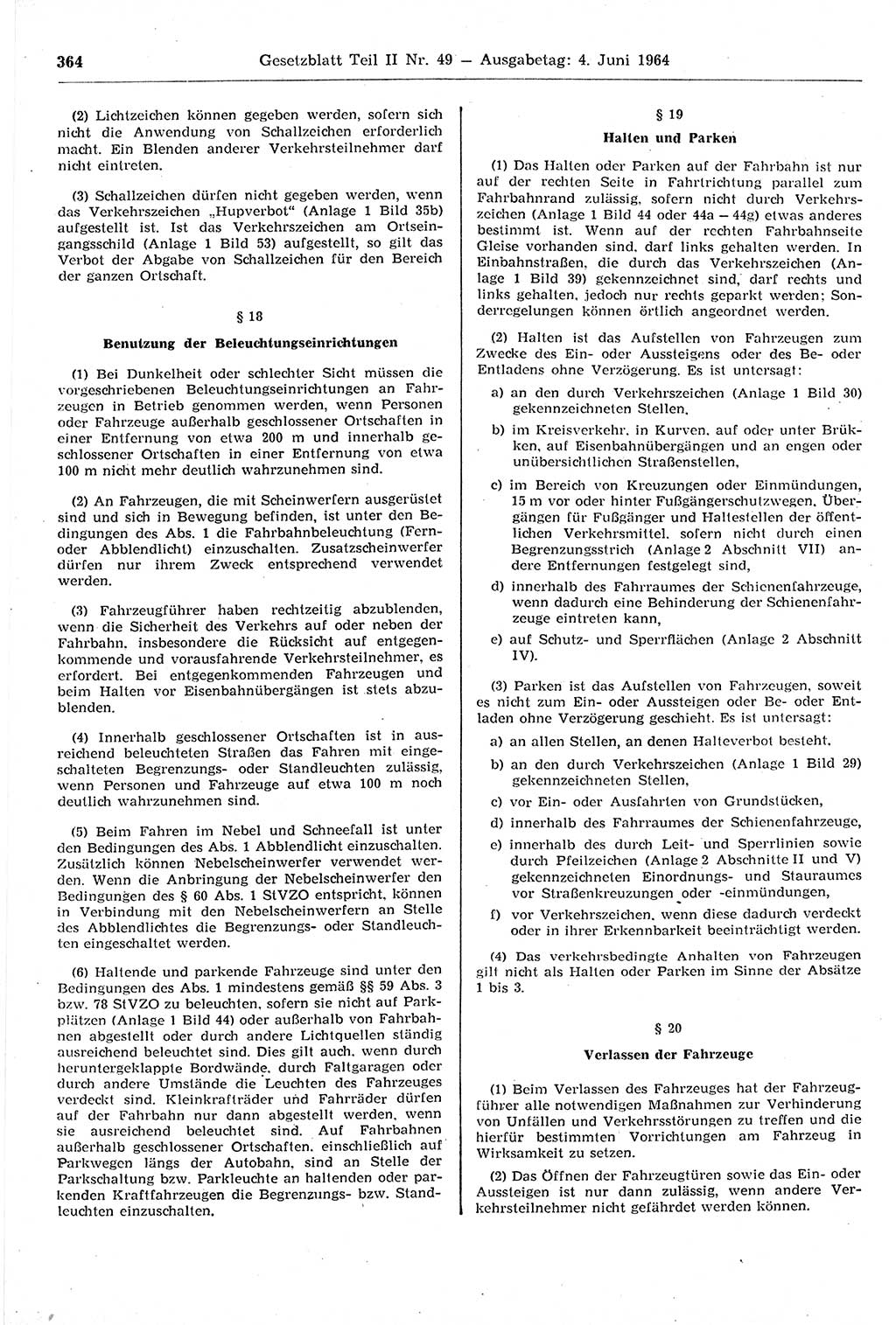 Gesetzblatt (GBl.) der Deutschen Demokratischen Republik (DDR) Teil ⅠⅠ 1964, Seite 364 (GBl. DDR ⅠⅠ 1964, S. 364)