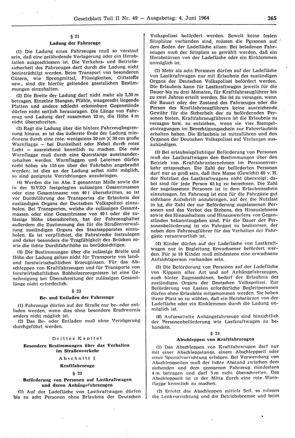 Gesetzblatt (GBl.) der Deutschen Demokratischen Republik (DDR) Teil ⅠⅠ 1964, Seite 365 (GBl. DDR ⅠⅠ 1964, S. 365)