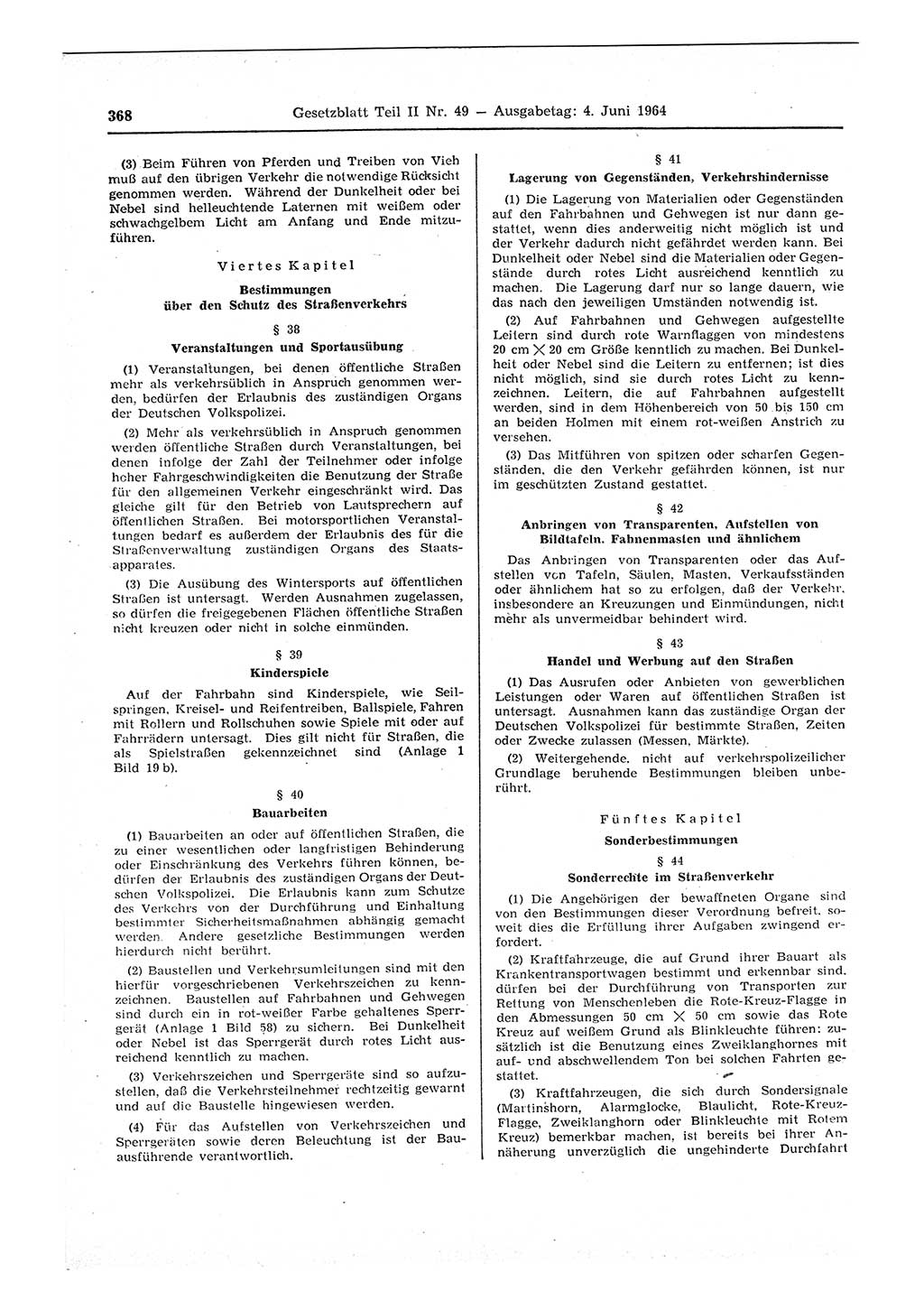 Gesetzblatt (GBl.) der Deutschen Demokratischen Republik (DDR) Teil ⅠⅠ 1964, Seite 368 (GBl. DDR ⅠⅠ 1964, S. 368)