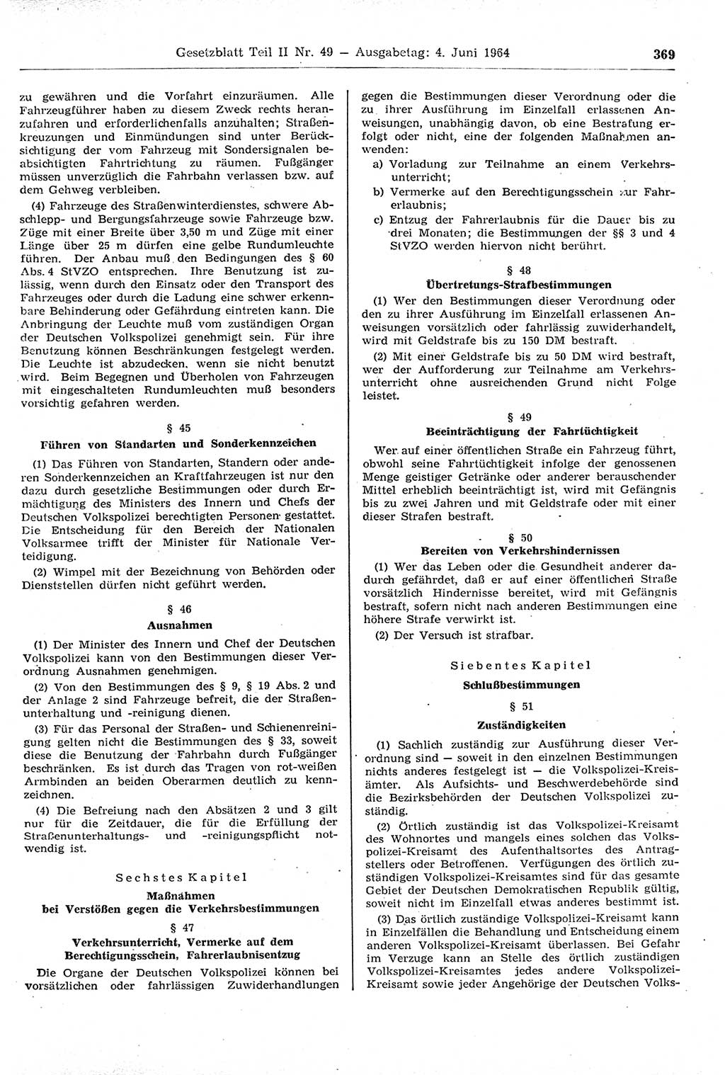 Gesetzblatt (GBl.) der Deutschen Demokratischen Republik (DDR) Teil ⅠⅠ 1964, Seite 369 (GBl. DDR ⅠⅠ 1964, S. 369)