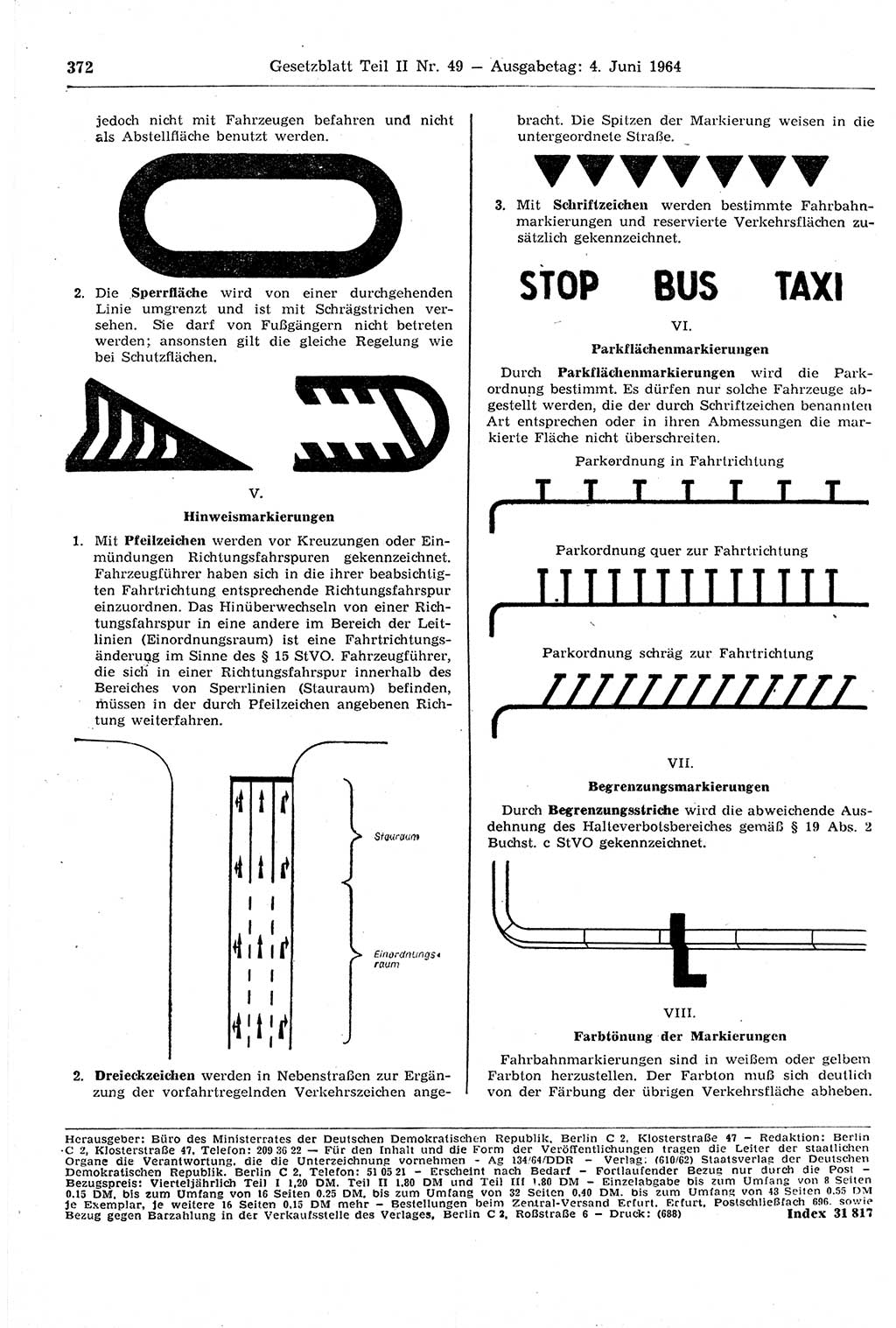 Gesetzblatt (GBl.) der Deutschen Demokratischen Republik (DDR) Teil ⅠⅠ 1964, Seite 372 (GBl. DDR ⅠⅠ 1964, S. 372)