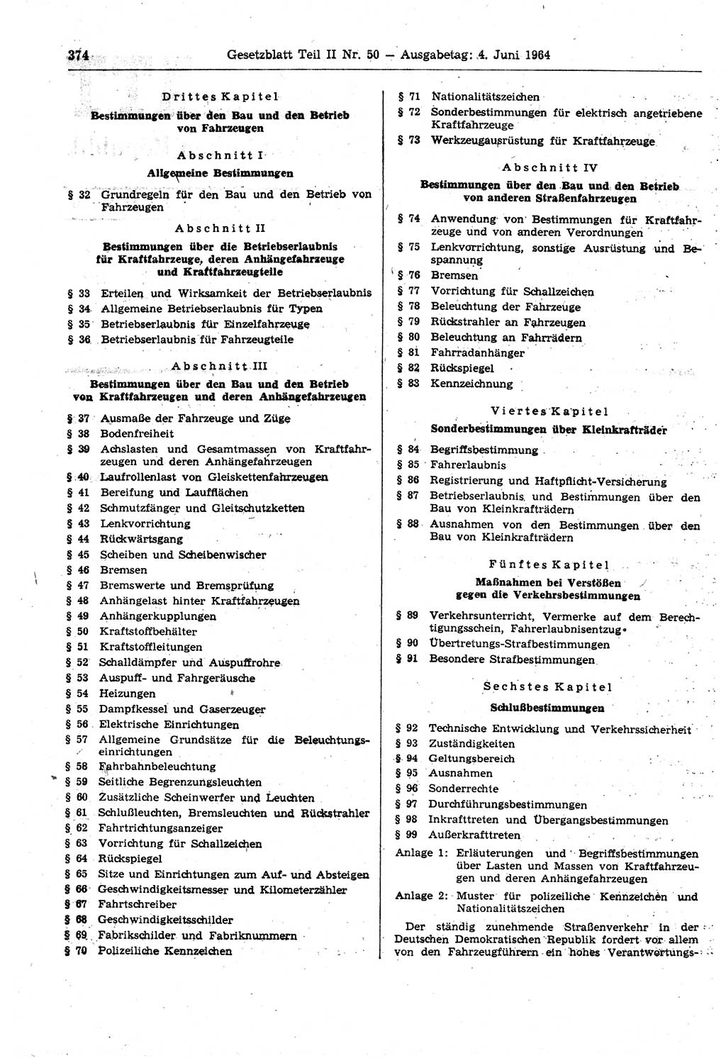 Gesetzblatt (GBl.) der Deutschen Demokratischen Republik (DDR) Teil ⅠⅠ 1964, Seite 374 (GBl. DDR ⅠⅠ 1964, S. 374)