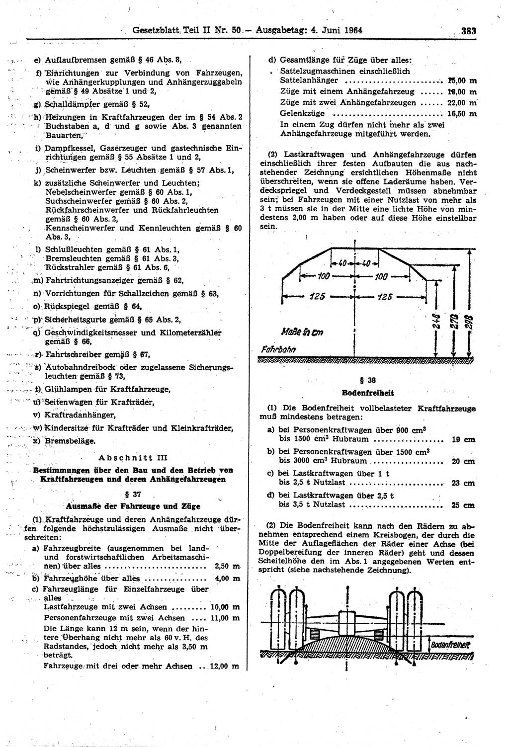 Gesetzblatt (GBl.) der Deutschen Demokratischen Republik (DDR) Teil ⅠⅠ 1964, Seite 383 (GBl. DDR ⅠⅠ 1964, S. 383)