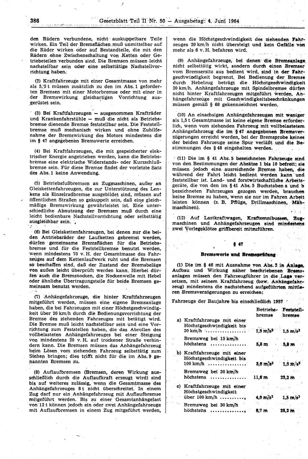 Gesetzblatt (GBl.) der Deutschen Demokratischen Republik (DDR) Teil ⅠⅠ 1964, Seite 386 (GBl. DDR ⅠⅠ 1964, S. 386)