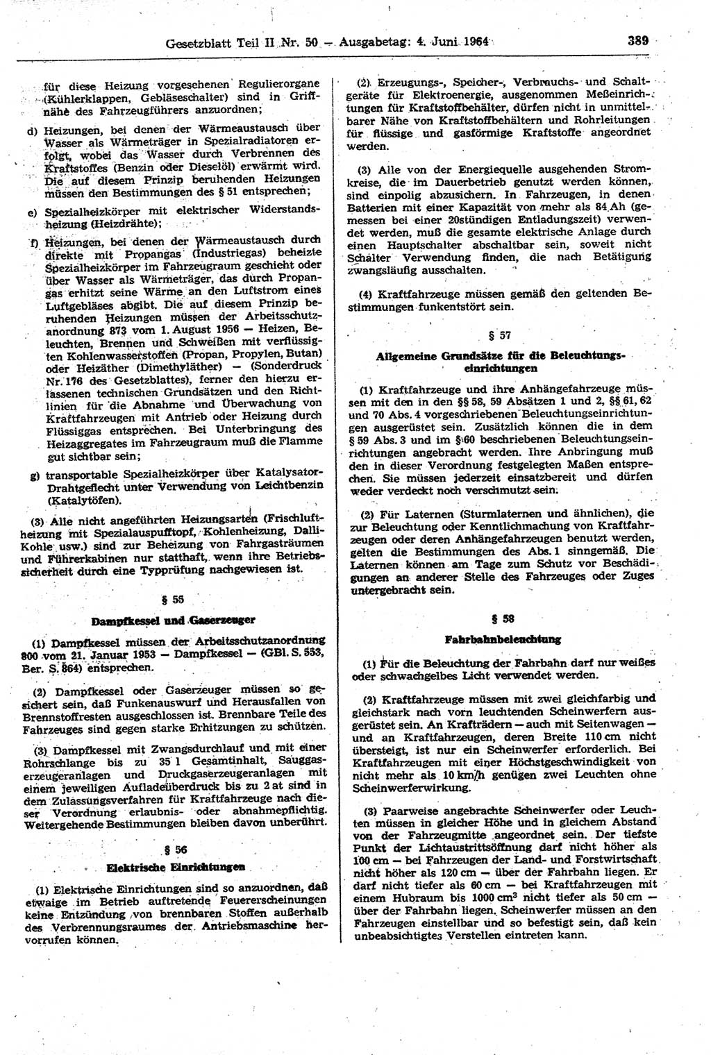 Gesetzblatt (GBl.) der Deutschen Demokratischen Republik (DDR) Teil ⅠⅠ 1964, Seite 389 (GBl. DDR ⅠⅠ 1964, S. 389)