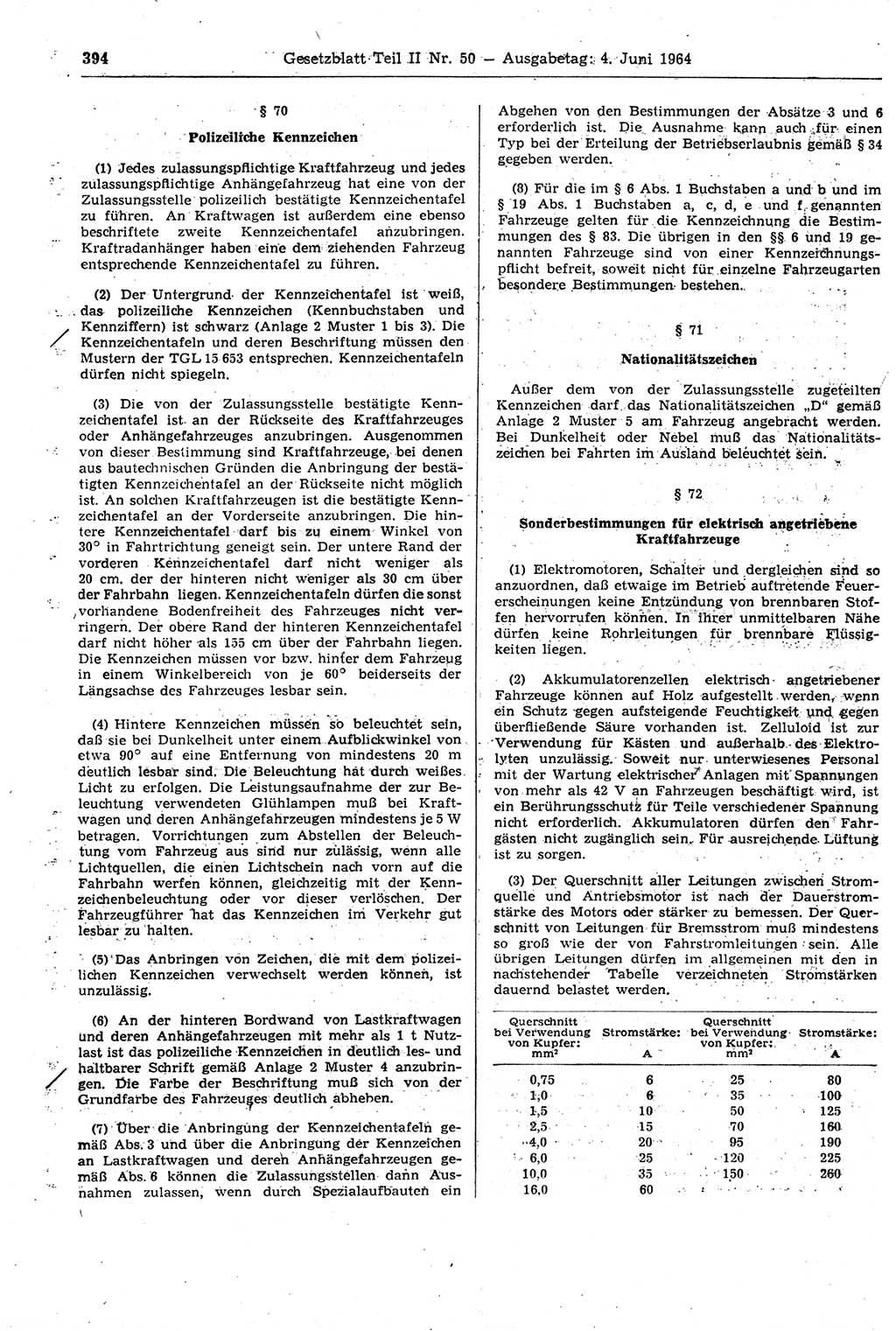 Gesetzblatt (GBl.) der Deutschen Demokratischen Republik (DDR) Teil ⅠⅠ 1964, Seite 394 (GBl. DDR ⅠⅠ 1964, S. 394)