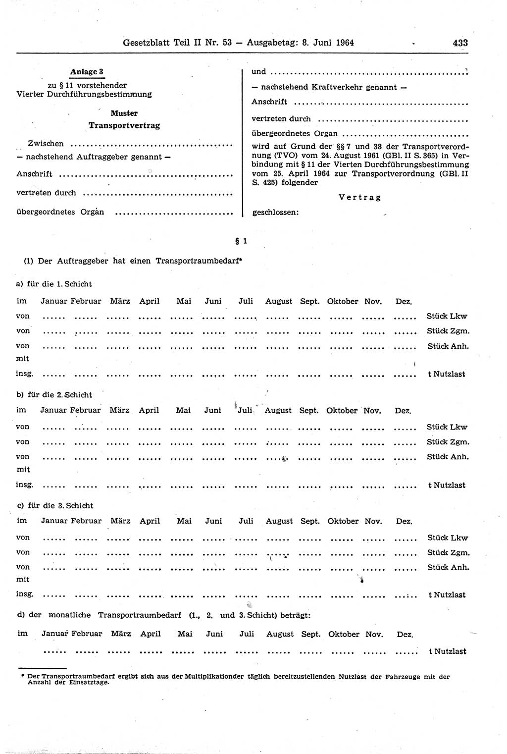 Gesetzblatt (GBl.) der Deutschen Demokratischen Republik (DDR) Teil ⅠⅠ 1964, Seite 433 (GBl. DDR ⅠⅠ 1964, S. 433)