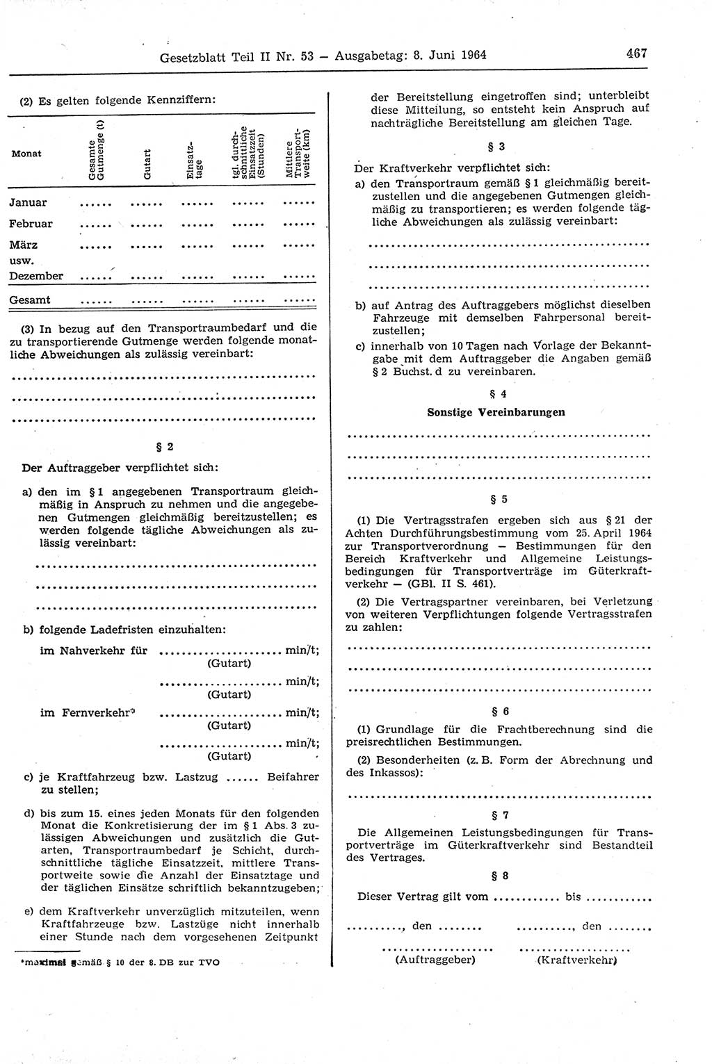 Gesetzblatt (GBl.) der Deutschen Demokratischen Republik (DDR) Teil ⅠⅠ 1964, Seite 467 (GBl. DDR ⅠⅠ 1964, S. 467)