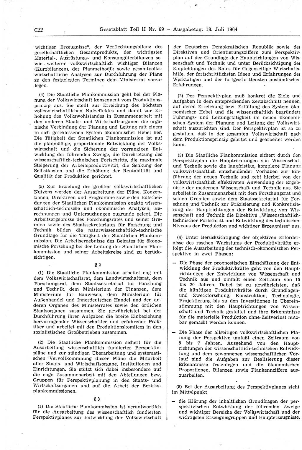 Gesetzblatt (GBl.) der Deutschen Demokratischen Republik (DDR) Teil ⅠⅠ 1964, Seite 622 (GBl. DDR ⅠⅠ 1964, S. 622)