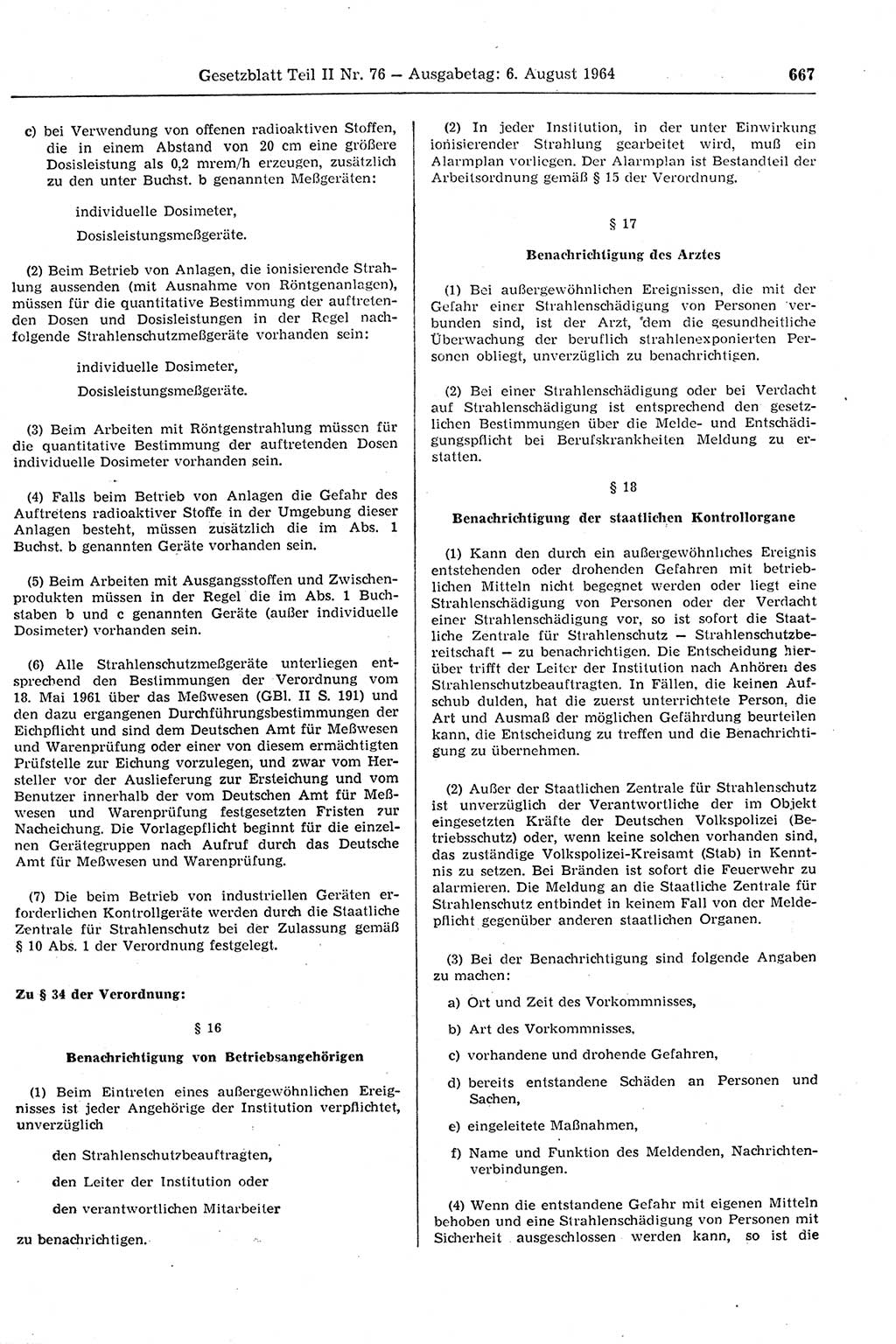 Gesetzblatt (GBl.) der Deutschen Demokratischen Republik (DDR) Teil ⅠⅠ 1964, Seite 667 (GBl. DDR ⅠⅠ 1964, S. 667)