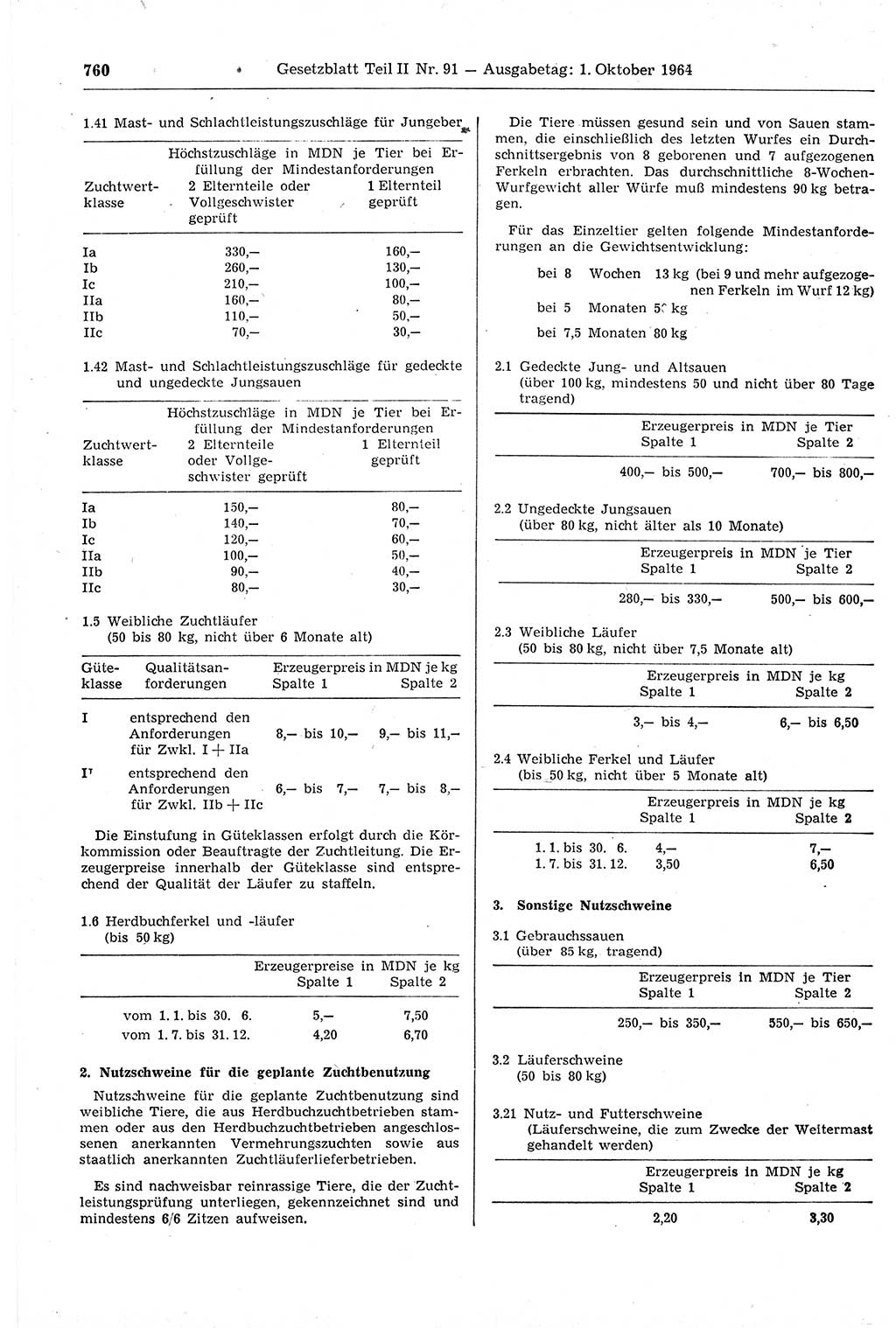 Gesetzblatt (GBl.) der Deutschen Demokratischen Republik (DDR) Teil ⅠⅠ 1964, Seite 760 (GBl. DDR ⅠⅠ 1964, S. 760)