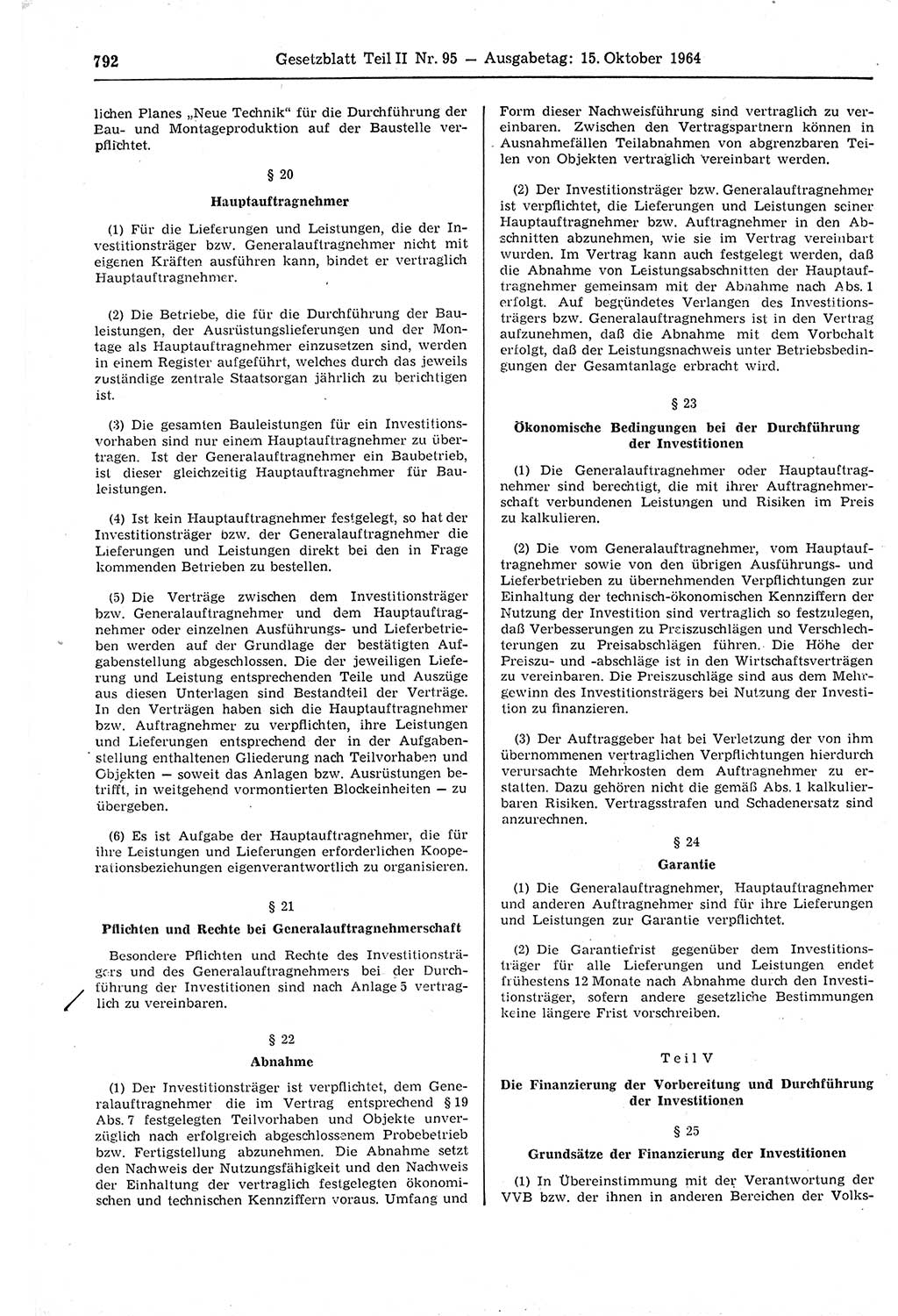 Gesetzblatt (GBl.) der Deutschen Demokratischen Republik (DDR) Teil ⅠⅠ 1964, Seite 792 (GBl. DDR ⅠⅠ 1964, S. 792)