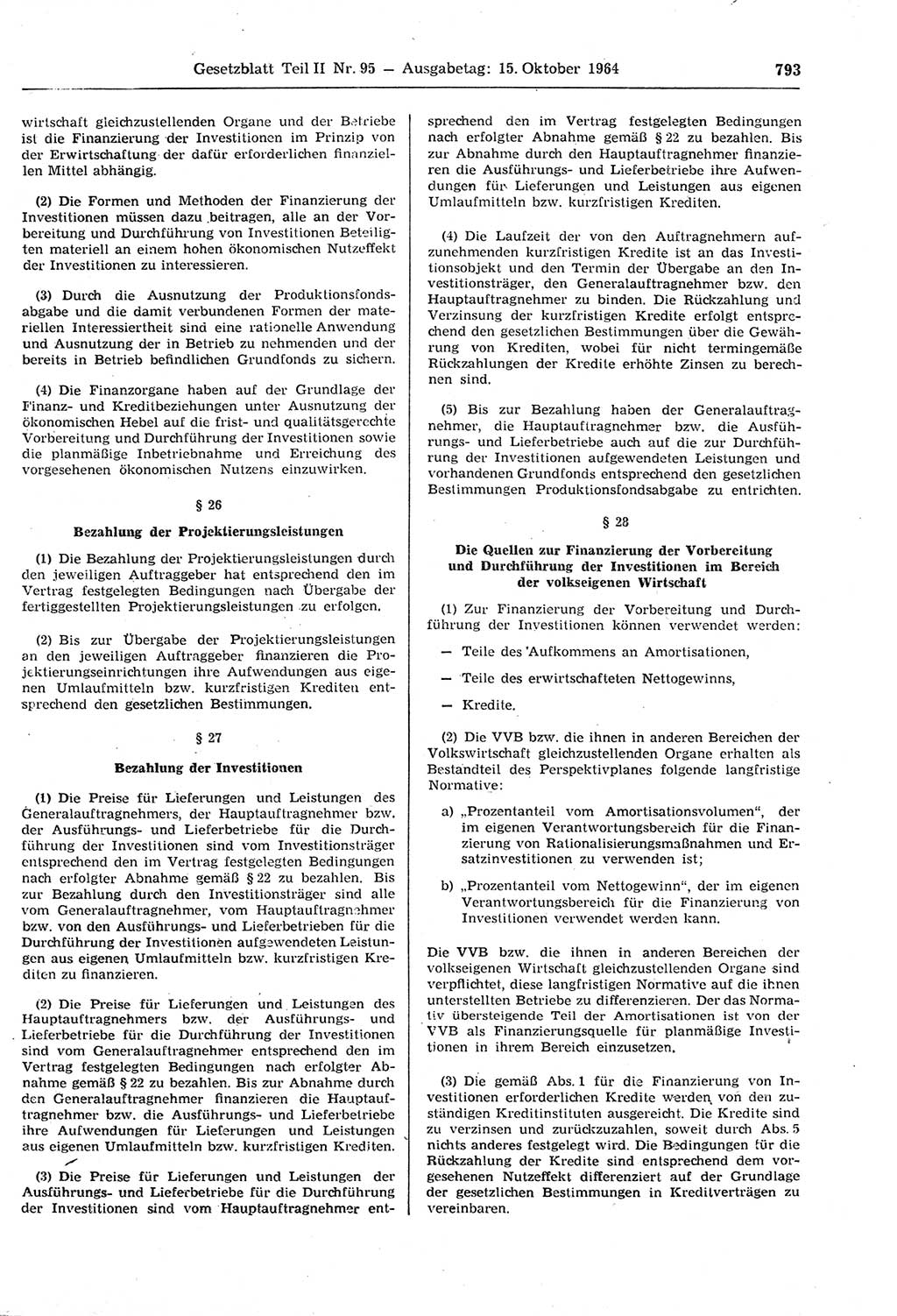 Gesetzblatt (GBl.) der Deutschen Demokratischen Republik (DDR) Teil ⅠⅠ 1964, Seite 793 (GBl. DDR ⅠⅠ 1964, S. 793)