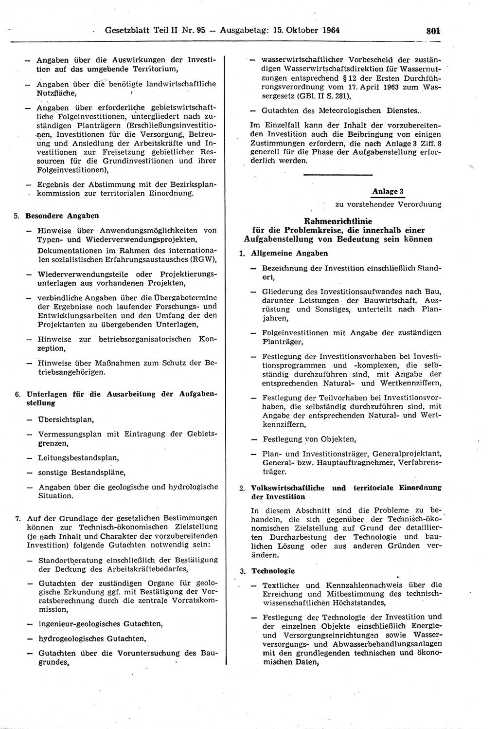 Gesetzblatt (GBl.) der Deutschen Demokratischen Republik (DDR) Teil ⅠⅠ 1964, Seite 801 (GBl. DDR ⅠⅠ 1964, S. 801)