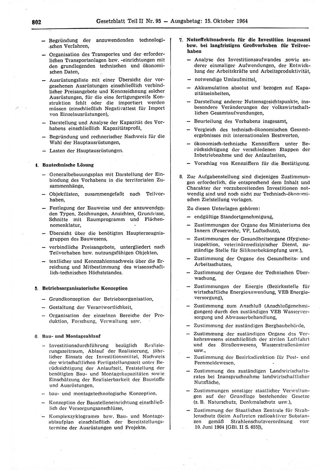Gesetzblatt (GBl.) der Deutschen Demokratischen Republik (DDR) Teil ⅠⅠ 1964, Seite 802 (GBl. DDR ⅠⅠ 1964, S. 802)