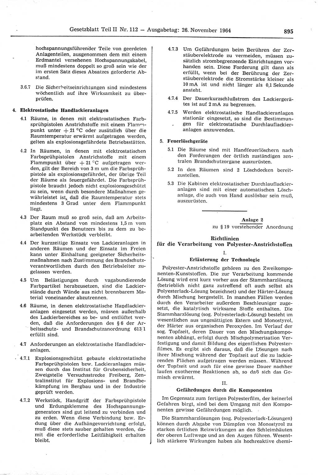 Gesetzblatt (GBl.) der Deutschen Demokratischen Republik (DDR) Teil ⅠⅠ 1964, Seite 895 (GBl. DDR ⅠⅠ 1964, S. 895)