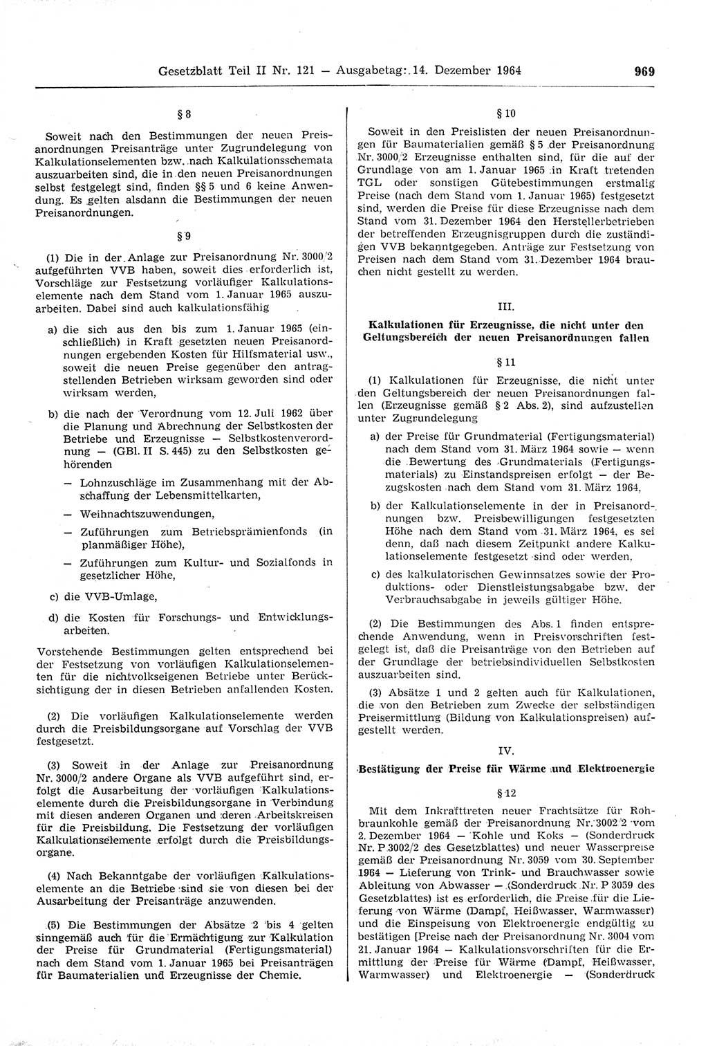 Gesetzblatt (GBl.) der Deutschen Demokratischen Republik (DDR) Teil ⅠⅠ 1964, Seite 969 (GBl. DDR ⅠⅠ 1964, S. 969)