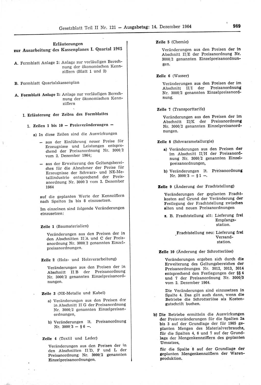 Gesetzblatt (GBl.) der Deutschen Demokratischen Republik (DDR) Teil ⅠⅠ 1964, Seite 989 (GBl. DDR ⅠⅠ 1964, S. 989)