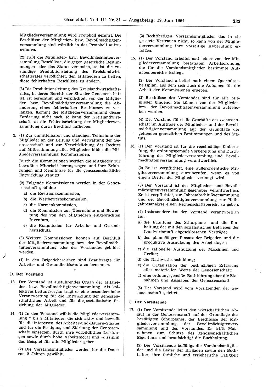 Gesetzblatt (GBl.) der Deutschen Demokratischen Republik (DDR) Teil ⅠⅠⅠ 1964, Seite 333 (GBl. DDR ⅠⅠⅠ 1964, S. 333)