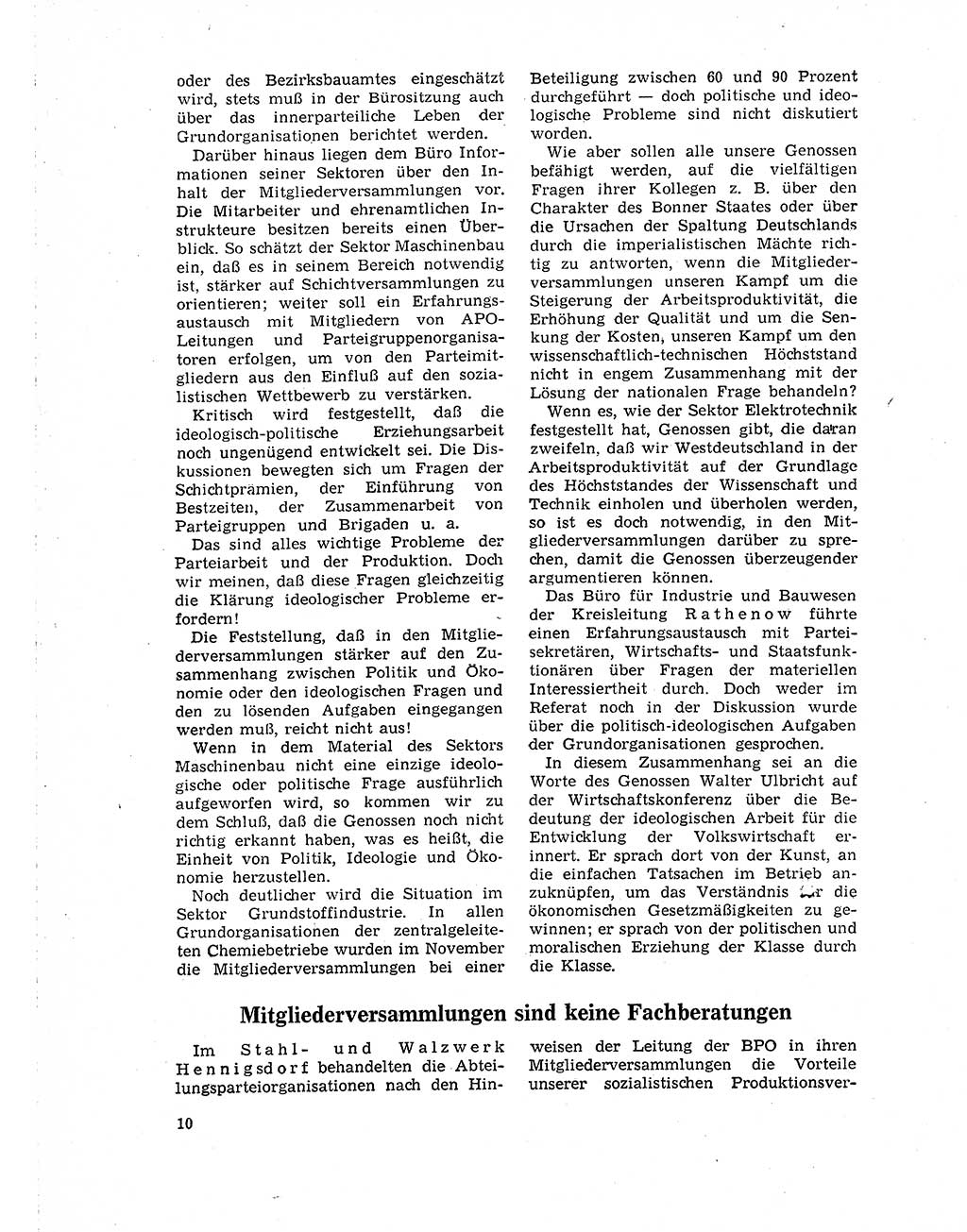 Neuer Weg (NW), Organ des Zentralkomitees (ZK) der SED (Sozialistische Einheitspartei Deutschlands) für Fragen des Parteilebens, 19. Jahrgang [Deutsche Demokratische Republik (DDR)] 1964, Seite 10 (NW ZK SED DDR 1964, S. 10)
