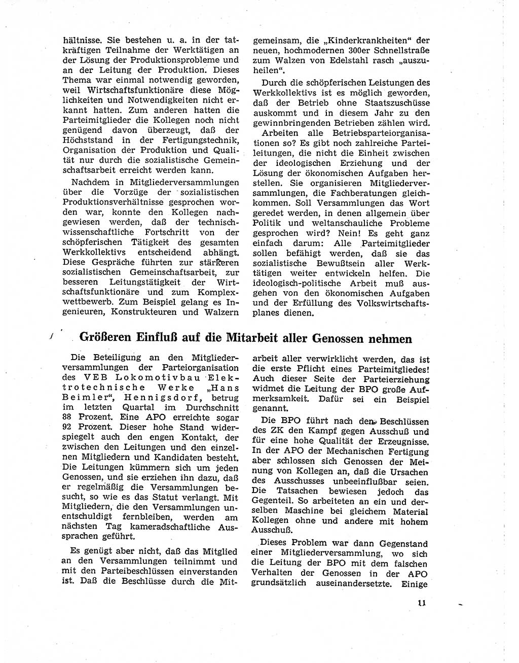 Neuer Weg (NW), Organ des Zentralkomitees (ZK) der SED (Sozialistische Einheitspartei Deutschlands) für Fragen des Parteilebens, 19. Jahrgang [Deutsche Demokratische Republik (DDR)] 1964, Seite 11 (NW ZK SED DDR 1964, S. 11)