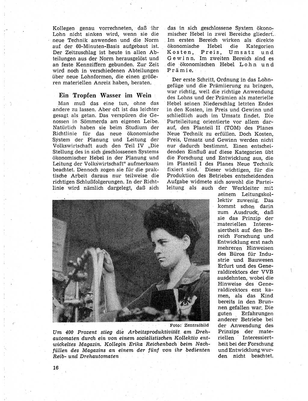 Neuer Weg (NW), Organ des Zentralkomitees (ZK) der SED (Sozialistische Einheitspartei Deutschlands) für Fragen des Parteilebens, 19. Jahrgang [Deutsche Demokratische Republik (DDR)] 1964, Seite 16 (NW ZK SED DDR 1964, S. 16)
