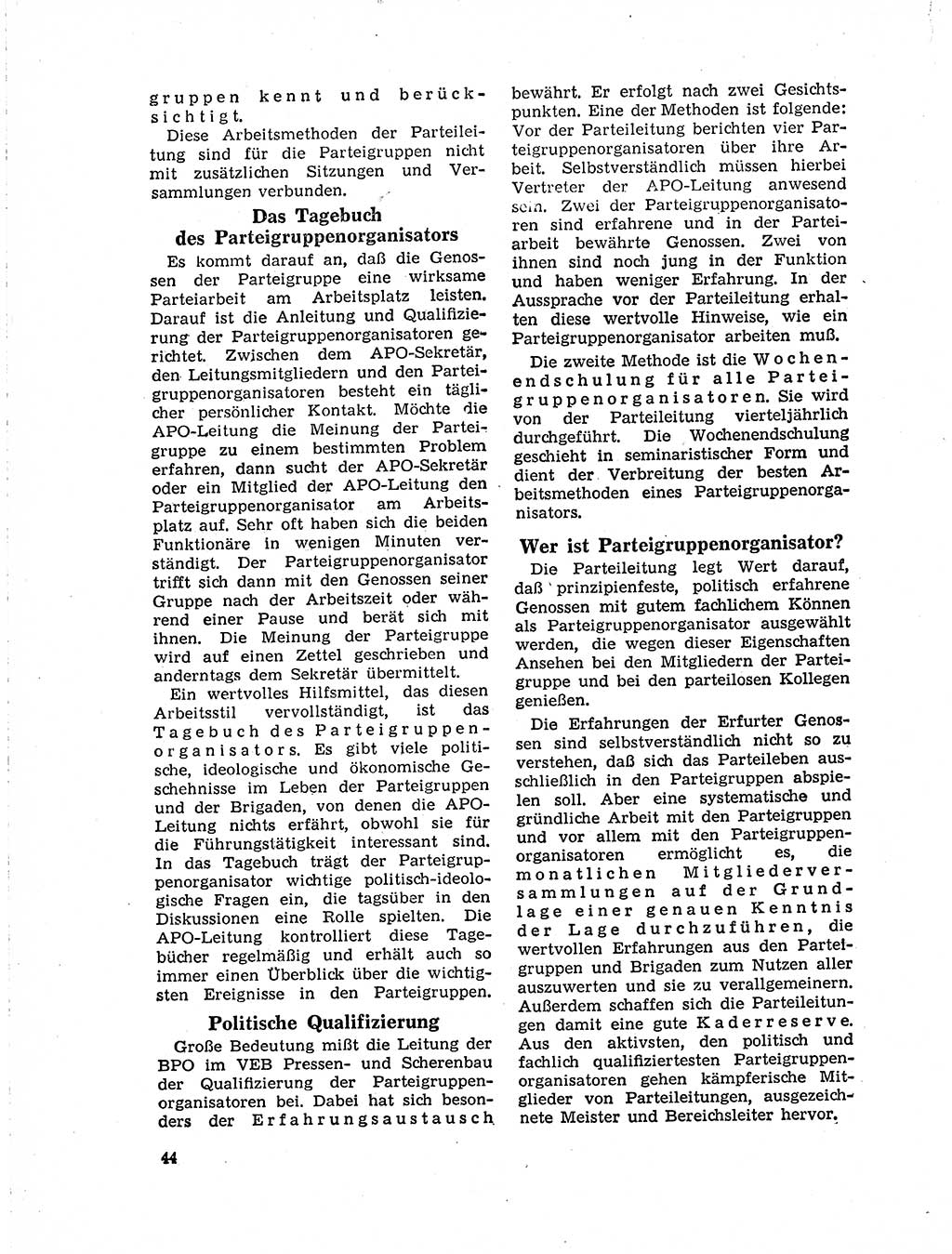 Neuer Weg (NW), Organ des Zentralkomitees (ZK) der SED (Sozialistische Einheitspartei Deutschlands) für Fragen des Parteilebens, 19. Jahrgang [Deutsche Demokratische Republik (DDR)] 1964, Seite 44 (NW ZK SED DDR 1964, S. 44)