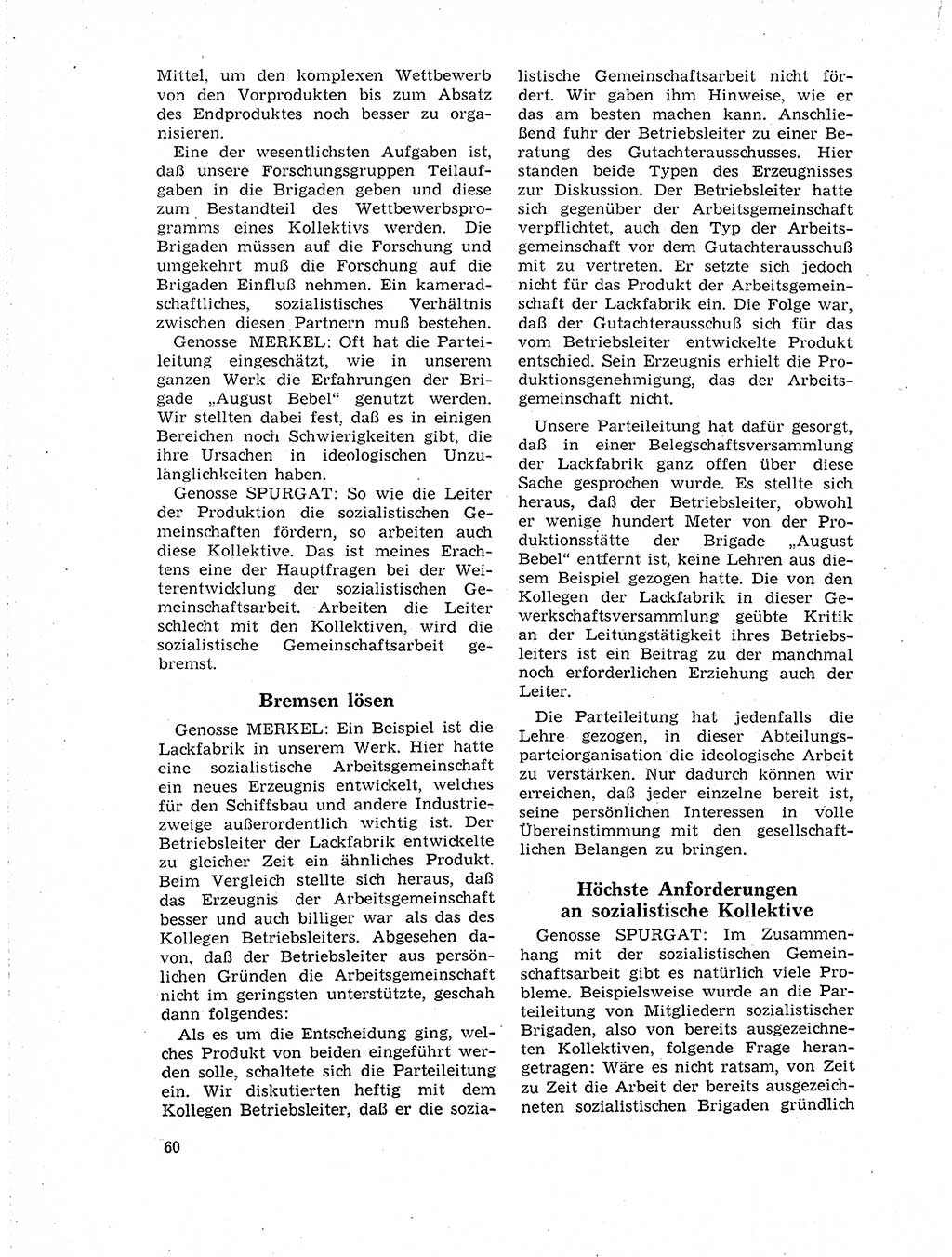 Neuer Weg (NW), Organ des Zentralkomitees (ZK) der SED (Sozialistische Einheitspartei Deutschlands) für Fragen des Parteilebens, 19. Jahrgang [Deutsche Demokratische Republik (DDR)] 1964, Seite 60 (NW ZK SED DDR 1964, S. 60)