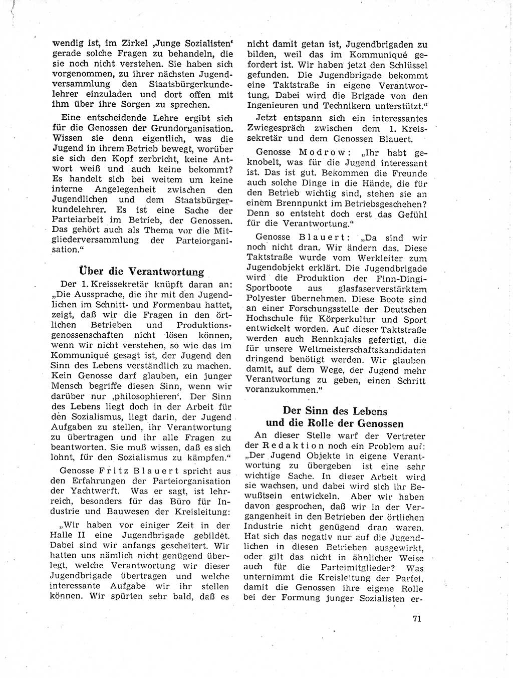 Neuer Weg (NW), Organ des Zentralkomitees (ZK) der SED (Sozialistische Einheitspartei Deutschlands) für Fragen des Parteilebens, 19. Jahrgang [Deutsche Demokratische Republik (DDR)] 1964, Seite 71 (NW ZK SED DDR 1964, S. 71)