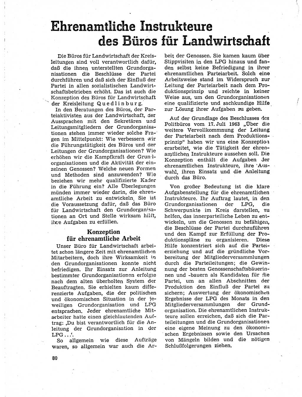 Neuer Weg (NW), Organ des Zentralkomitees (ZK) der SED (Sozialistische Einheitspartei Deutschlands) für Fragen des Parteilebens, 19. Jahrgang [Deutsche Demokratische Republik (DDR)] 1964, Seite 80 (NW ZK SED DDR 1964, S. 80)