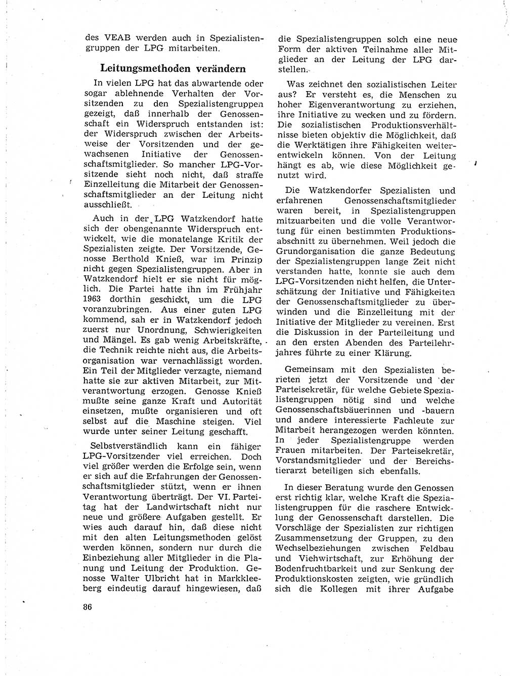 Neuer Weg (NW), Organ des Zentralkomitees (ZK) der SED (Sozialistische Einheitspartei Deutschlands) für Fragen des Parteilebens, 19. Jahrgang [Deutsche Demokratische Republik (DDR)] 1964, Seite 86 (NW ZK SED DDR 1964, S. 86)