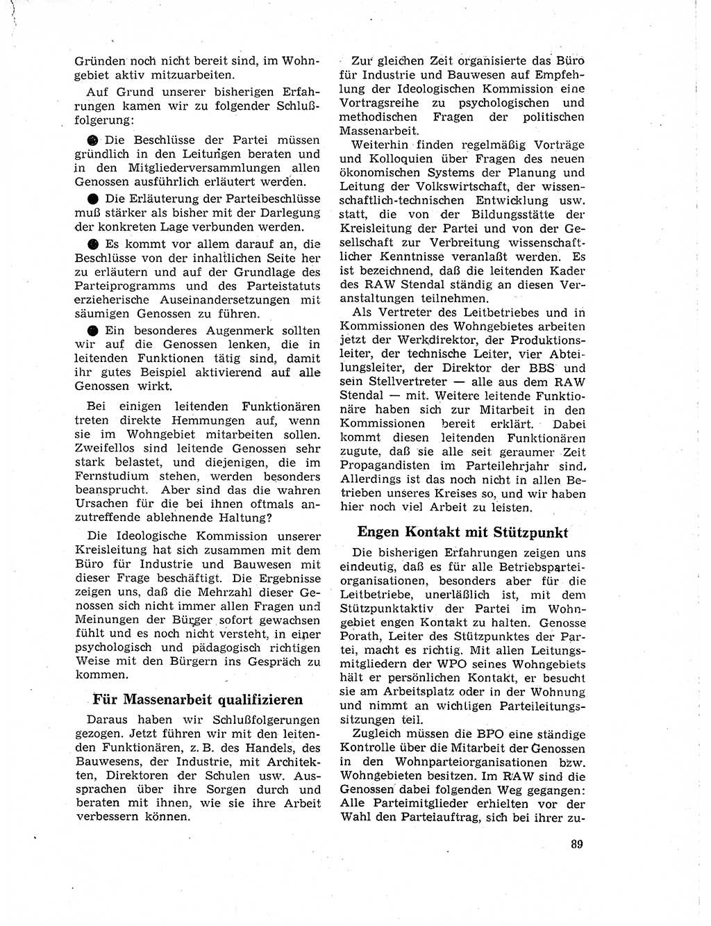 Neuer Weg (NW), Organ des Zentralkomitees (ZK) der SED (Sozialistische Einheitspartei Deutschlands) für Fragen des Parteilebens, 19. Jahrgang [Deutsche Demokratische Republik (DDR)] 1964, Seite 89 (NW ZK SED DDR 1964, S. 89)